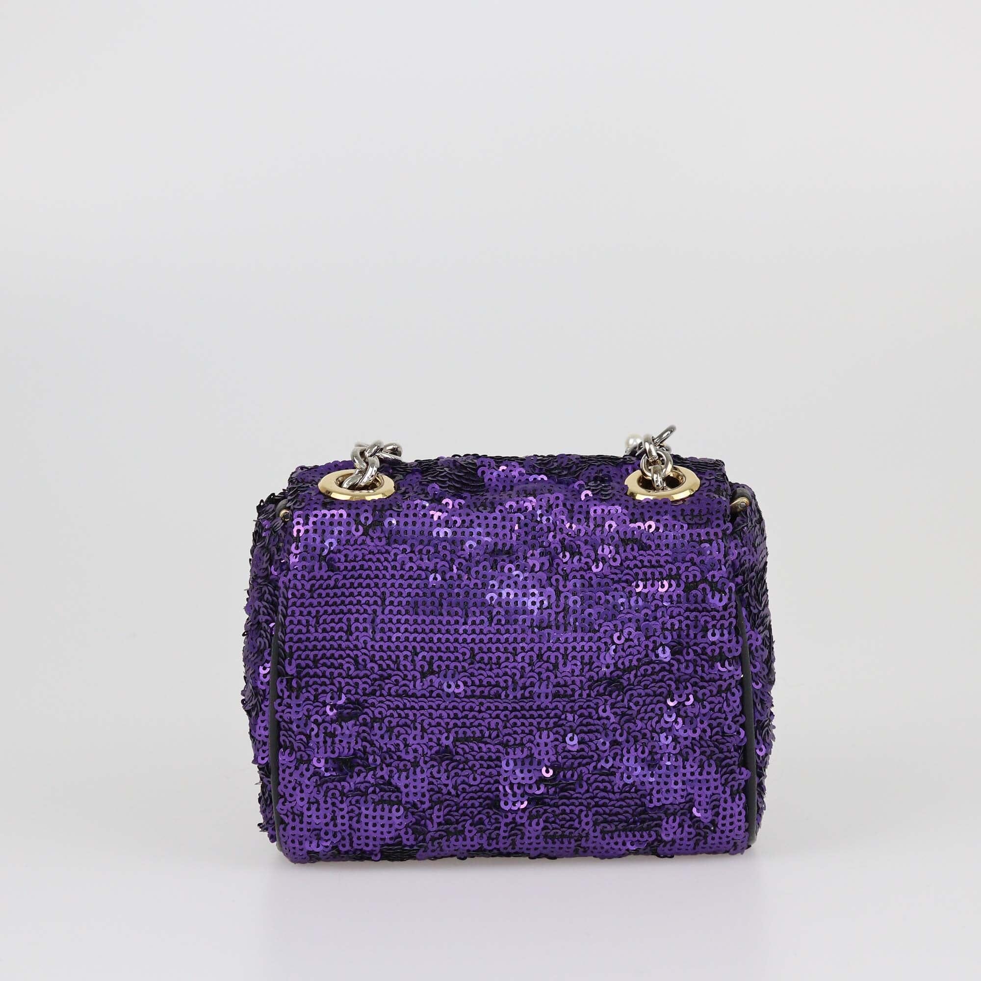 Dolce & Gabbana Purple Embellished Mini Miss Charles Shoulder Bag Womens Dolce & Gabbana