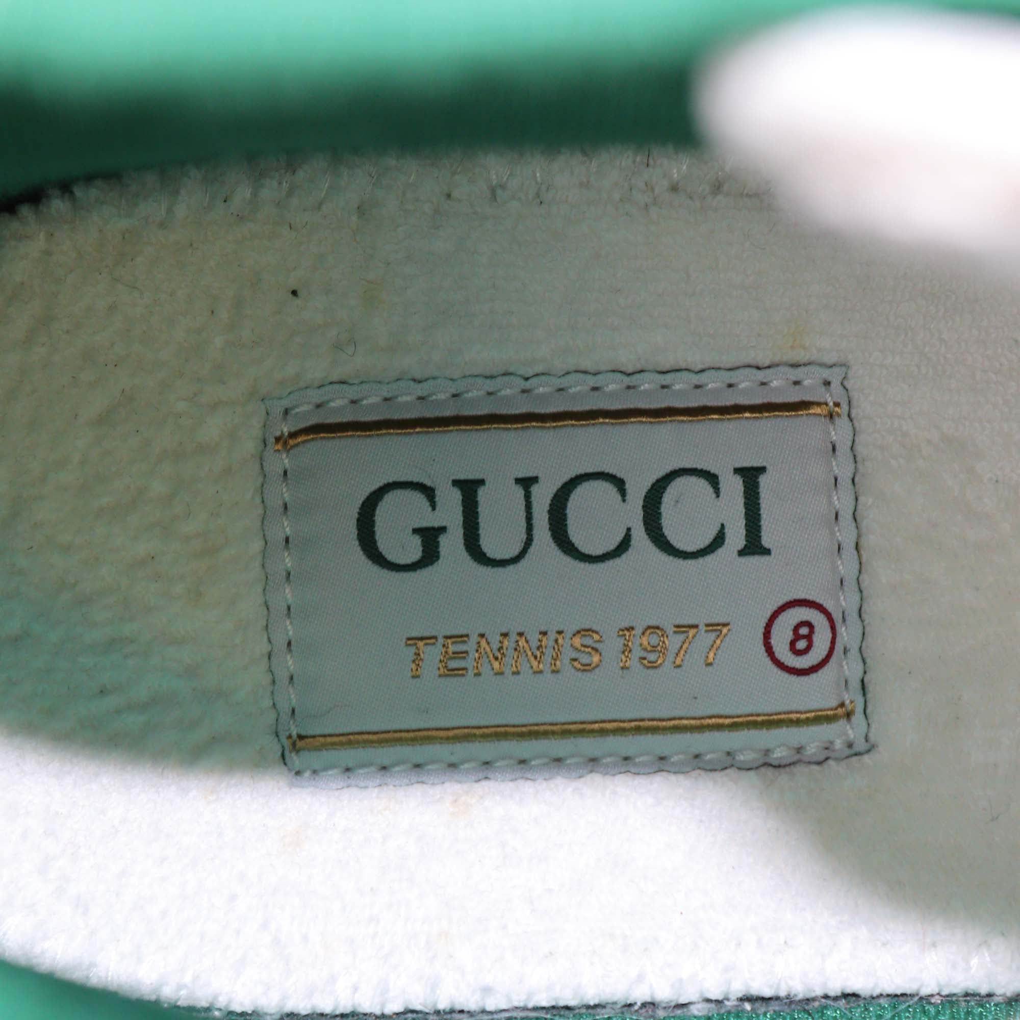 Gucci Blue GG Denim Tennis 1977 High Top Sneakers
