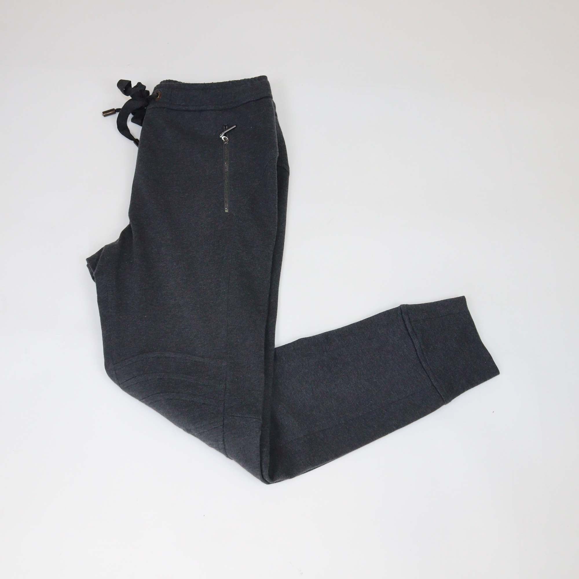 Brunello Cucinelli Dark Grey Cotton Zip Pocket Jogger Pants