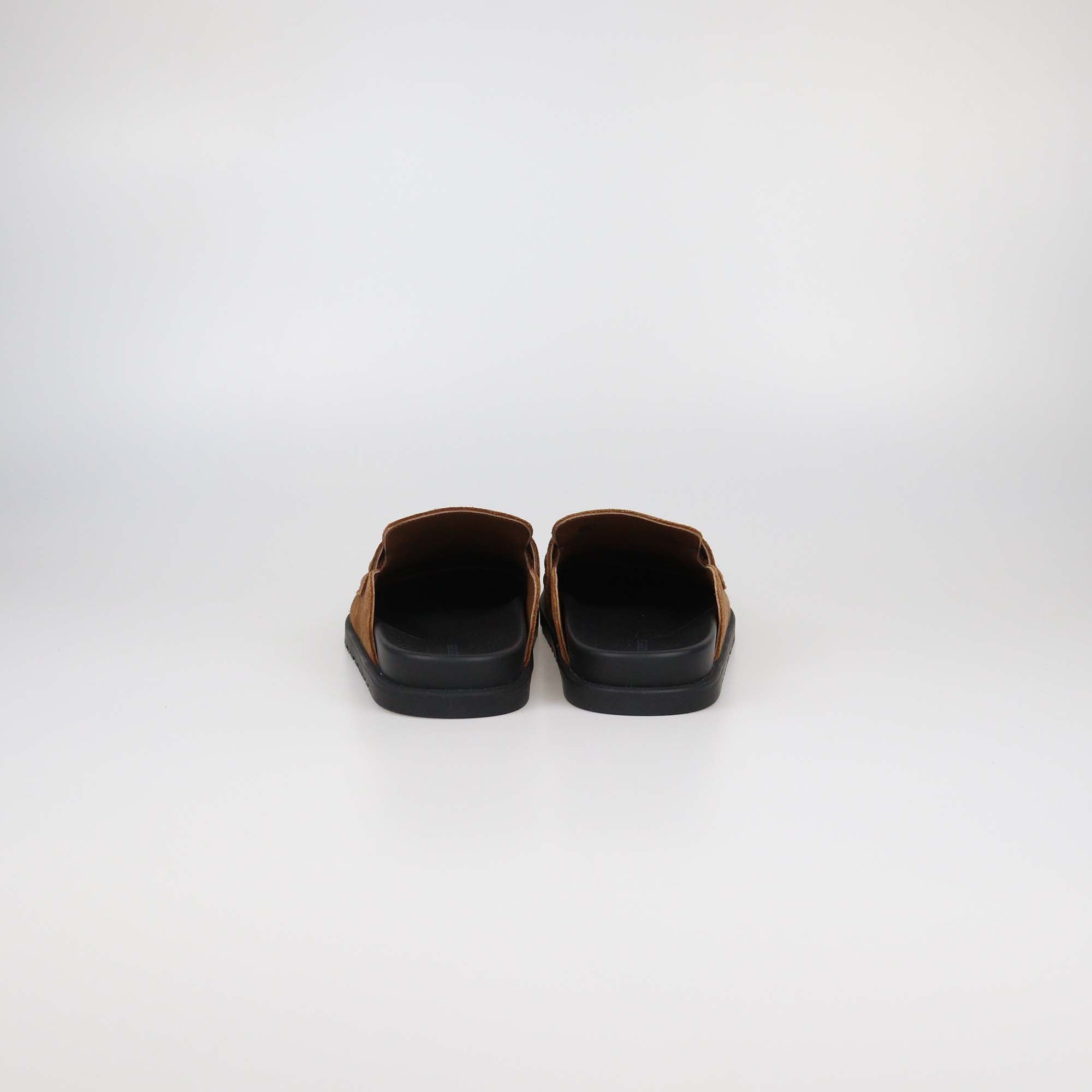 Hermes Brown Suede Go Mules