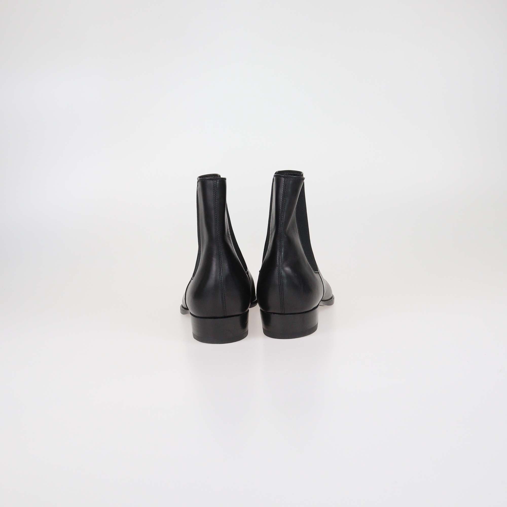 Saint Laurent Black Leather Eddie Chelsea Boots