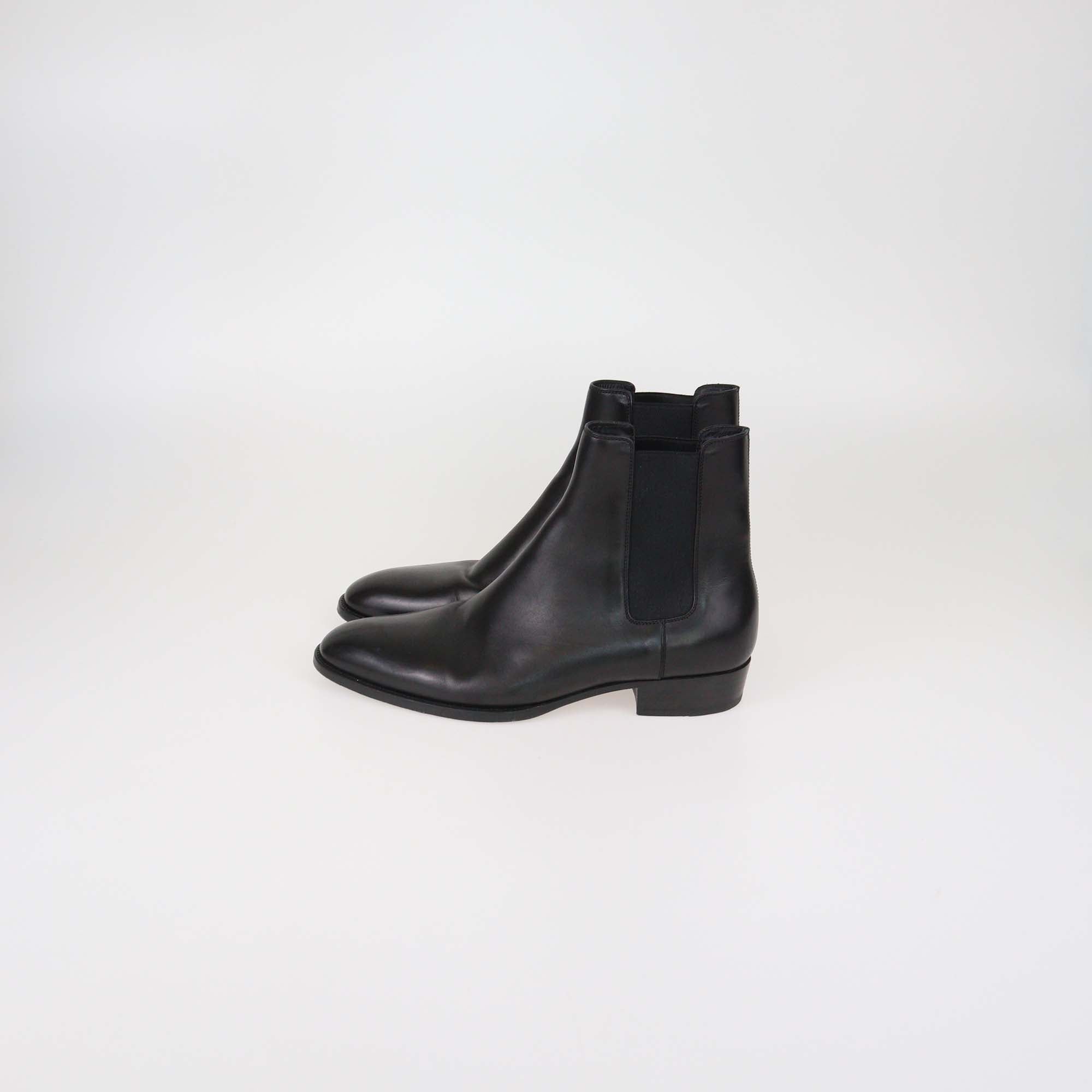 Saint Laurent Black Leather Eddie Chelsea Boots