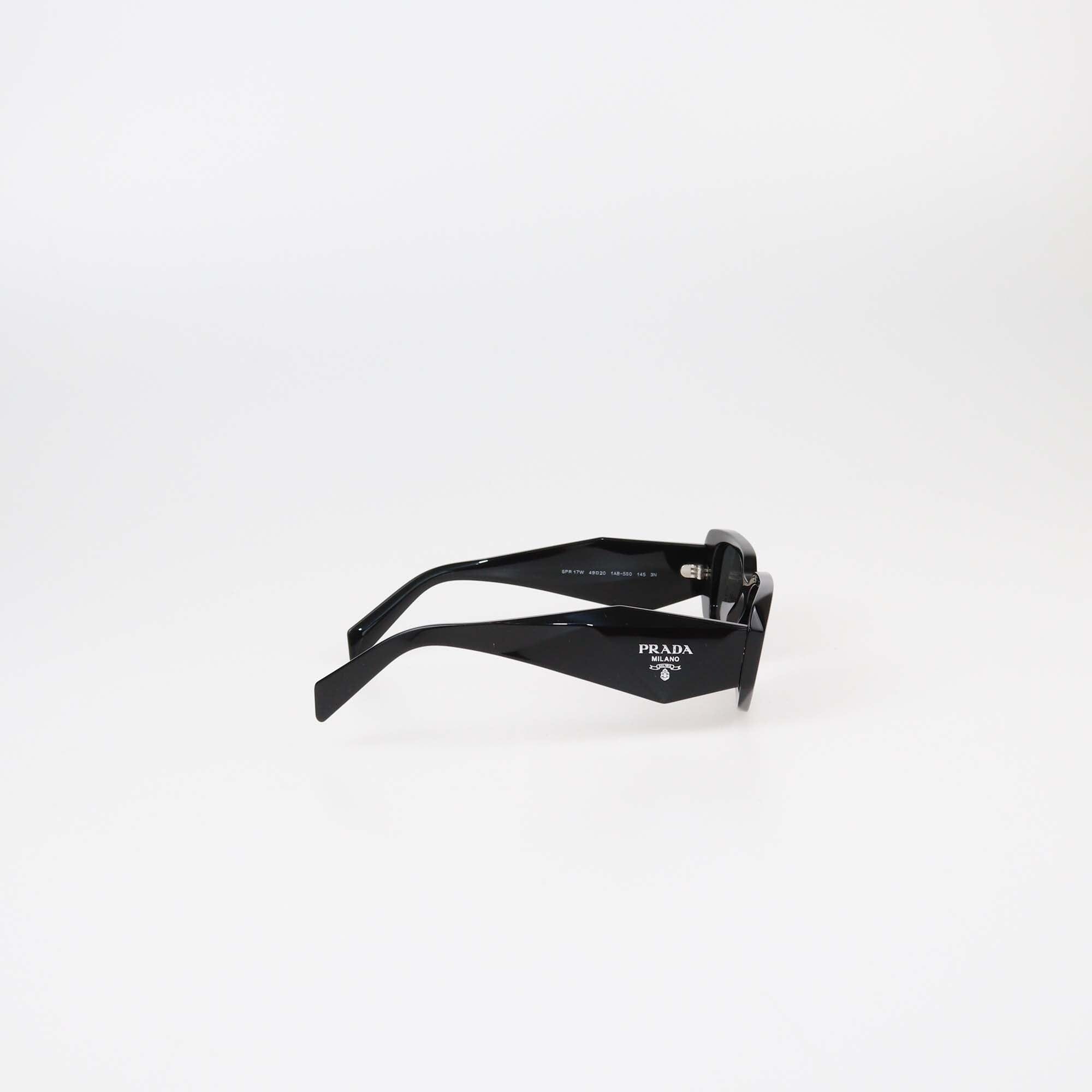Prada Black/Dark Grey Symbole Rectangular Sunglasses Womens Prada