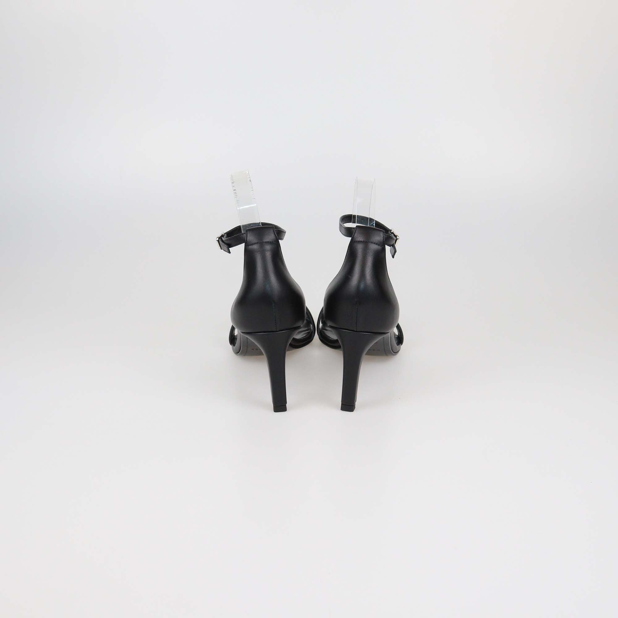 Hermes Black Leather Premiere 70 Sandals