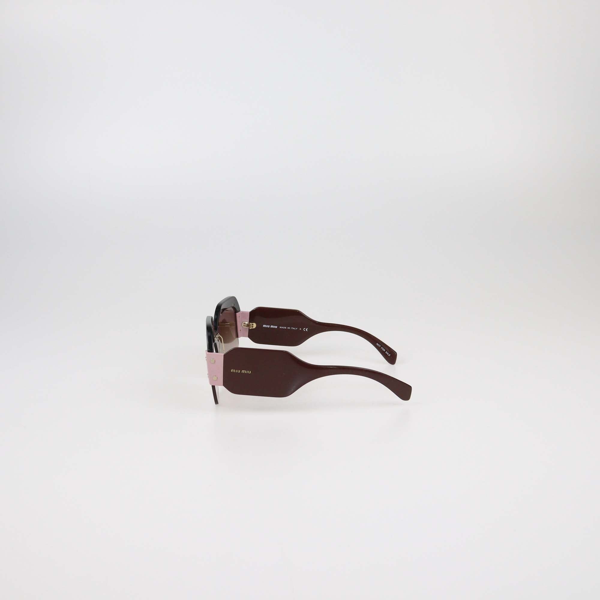 Miu Miu Tricolor/Brown Gradient Oversized Sunglasses Womens Miu Miu