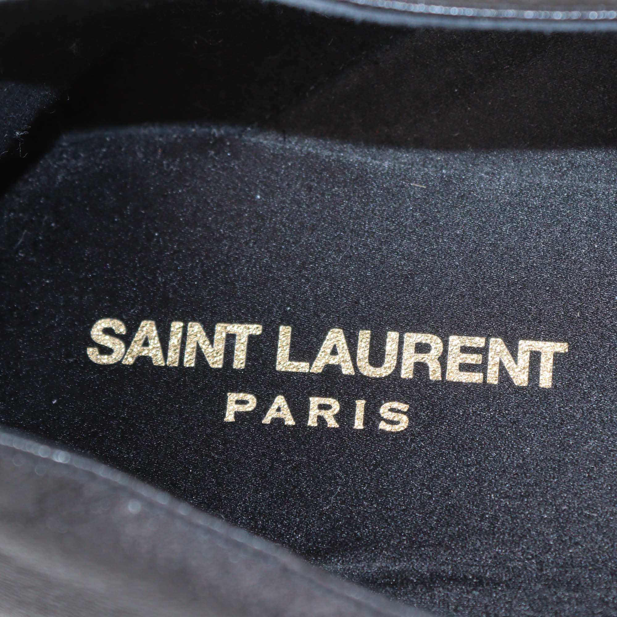 Saint Laurent Black Patent Leather Carolyn Pointed Toe Ballet Flats