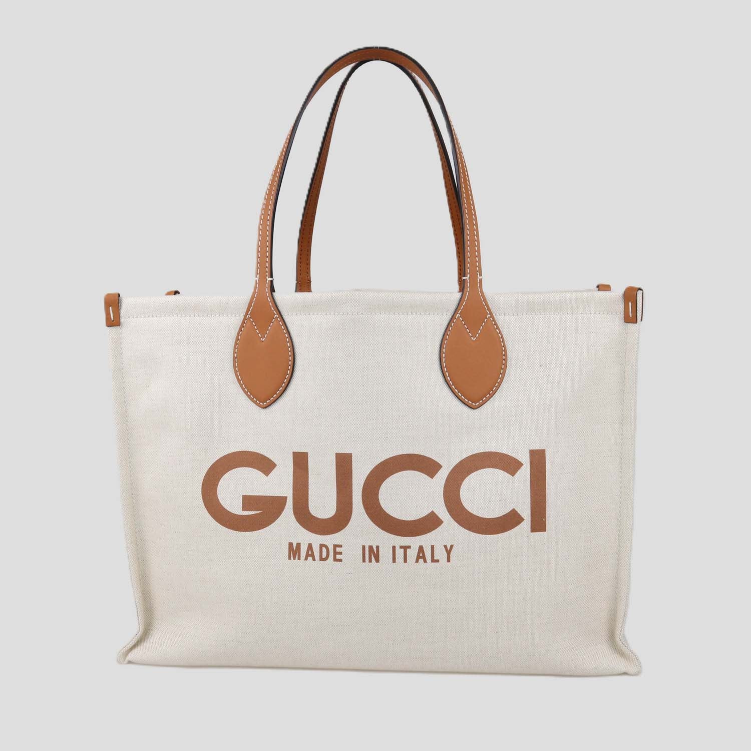 Gucci Beige/Tan Canvas Logo Print Tote