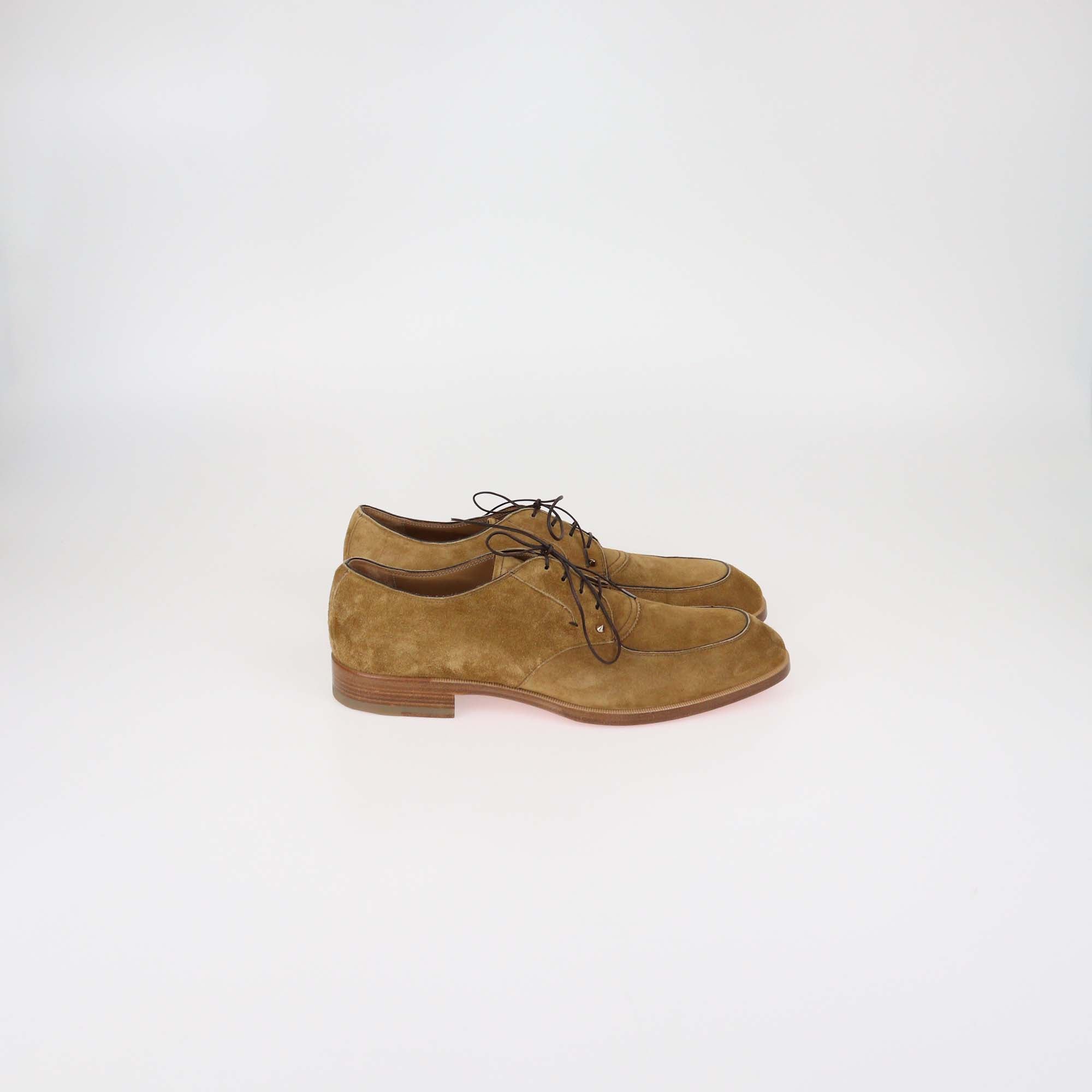 Christian Louboutin Brown Suede Thomas iii Derby Shoes