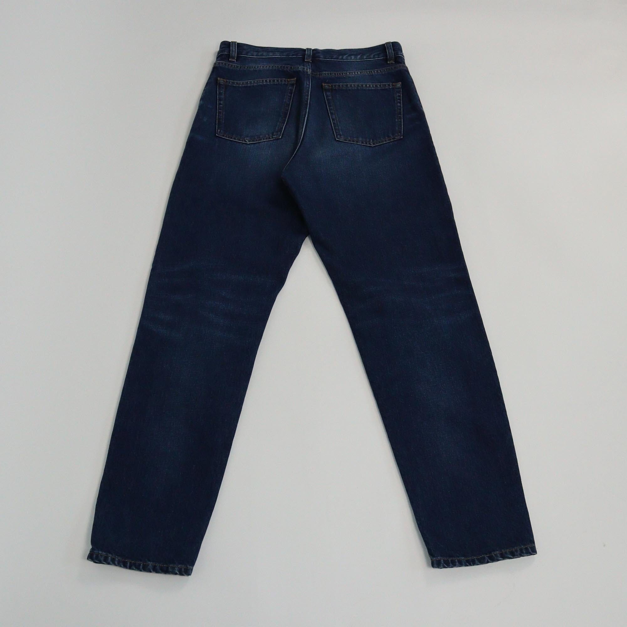 Saint Laurent Wash Blue Denim Straight Leg Pants Womens Saint Laurent
