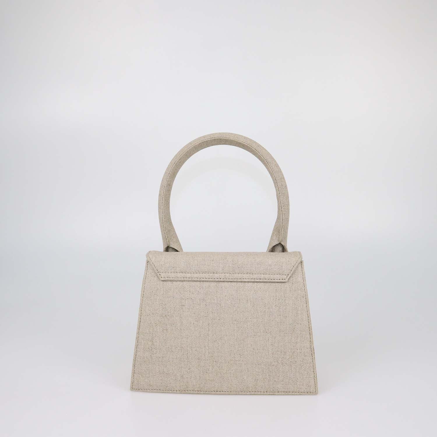Jacquemus Beige Canvas Grand Le Chiquito Top Handle Bag