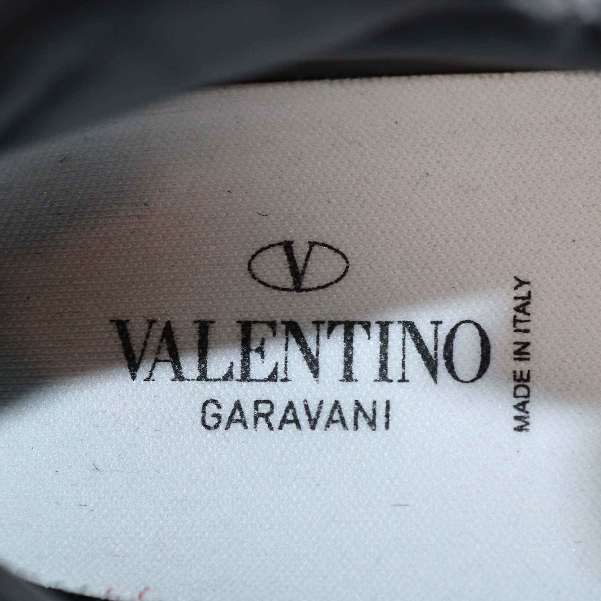 Valentino White/Grey Leather One Stud High Stop Sneaker