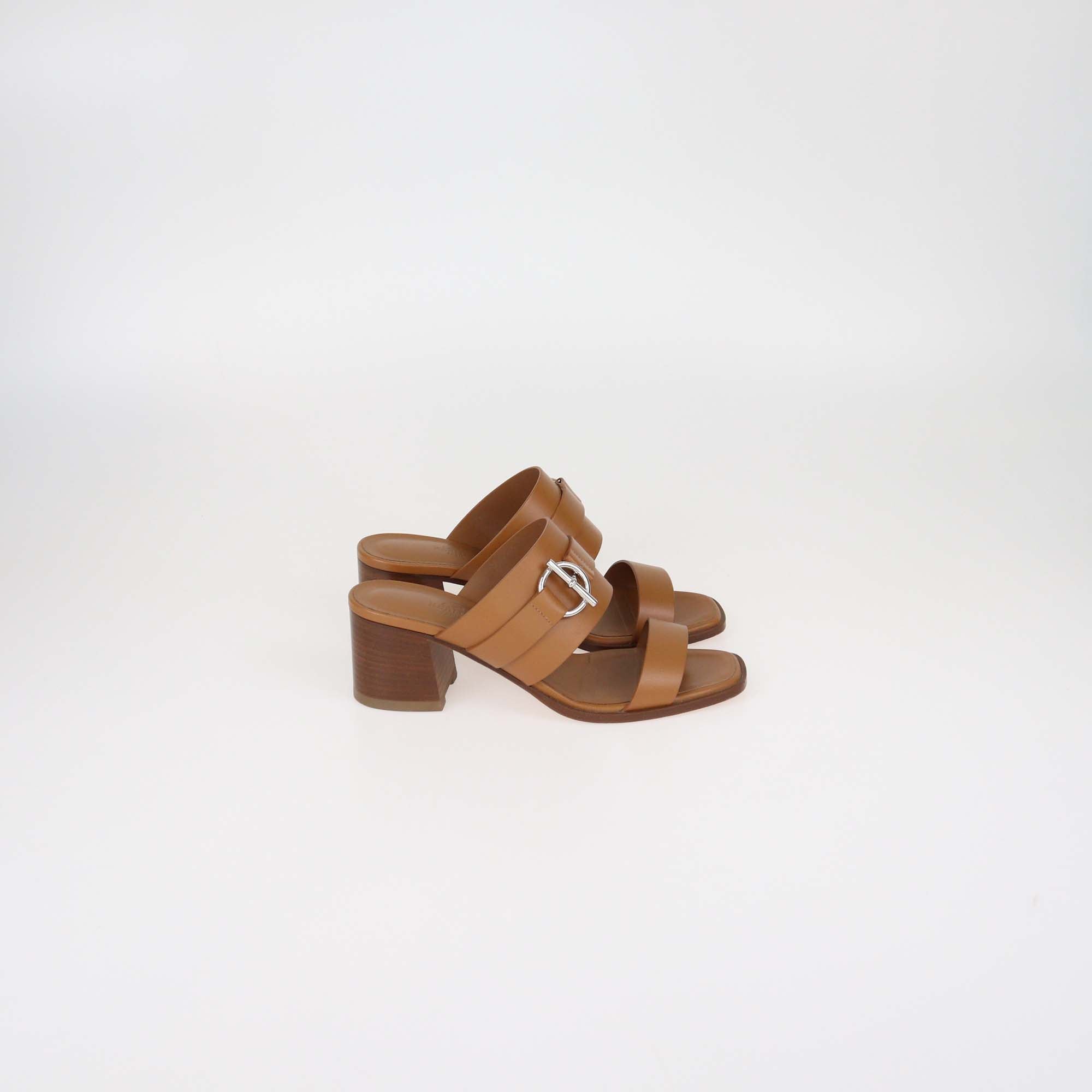 Hermes Naturel Leather Kute 60 Sandals