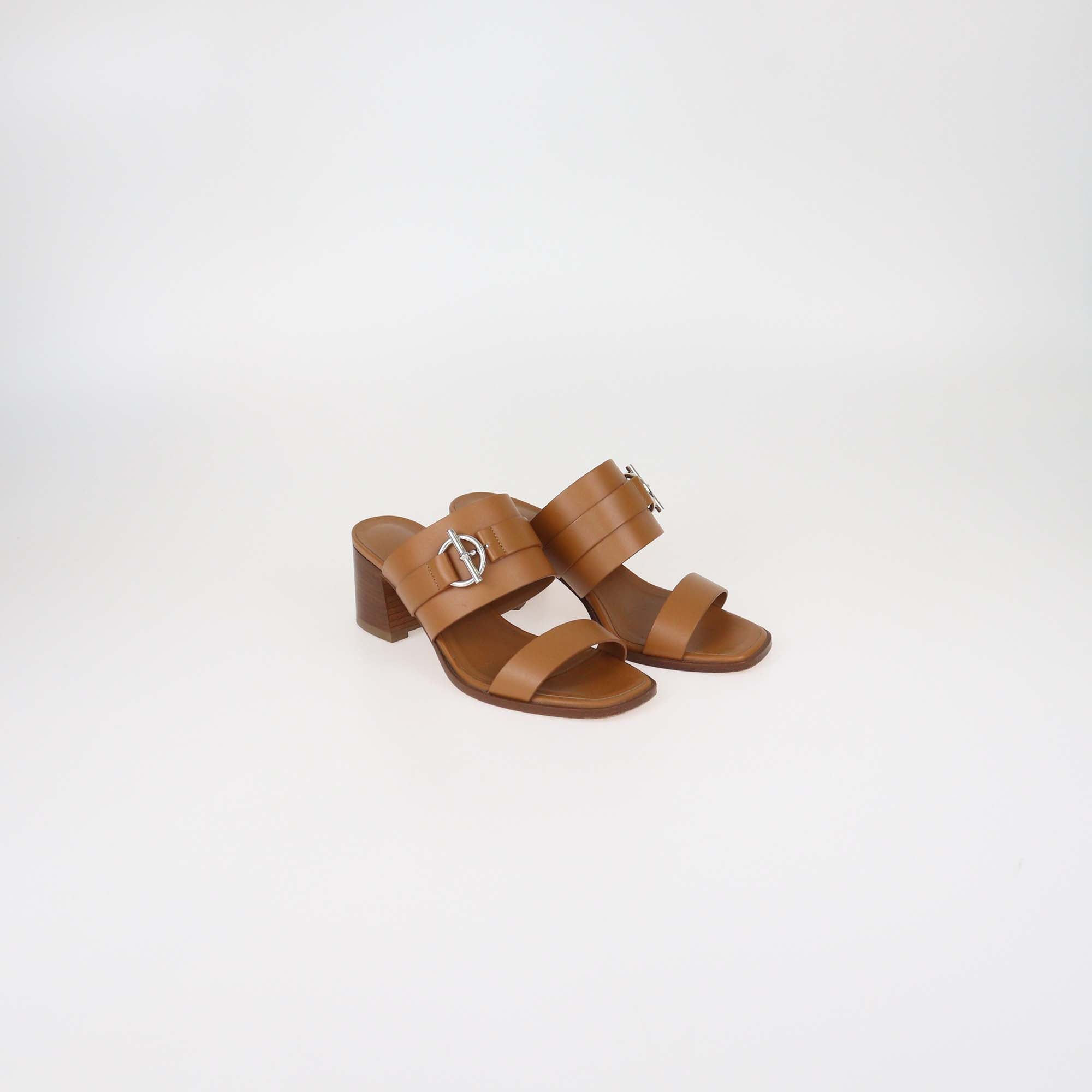 Hermes Naturel Leather Kute 60 Sandals