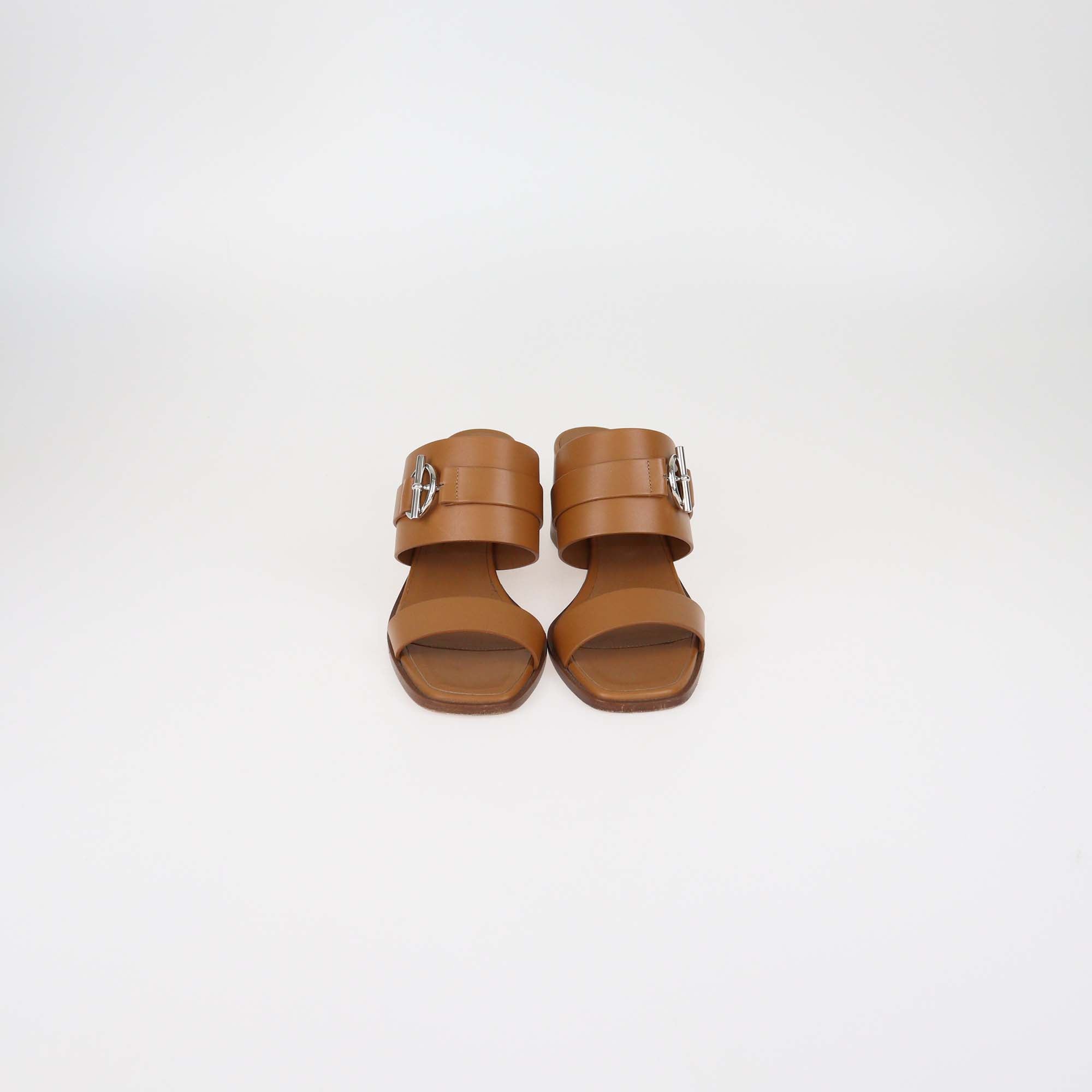 Hermes Naturel Leather Kute 60 Sandals