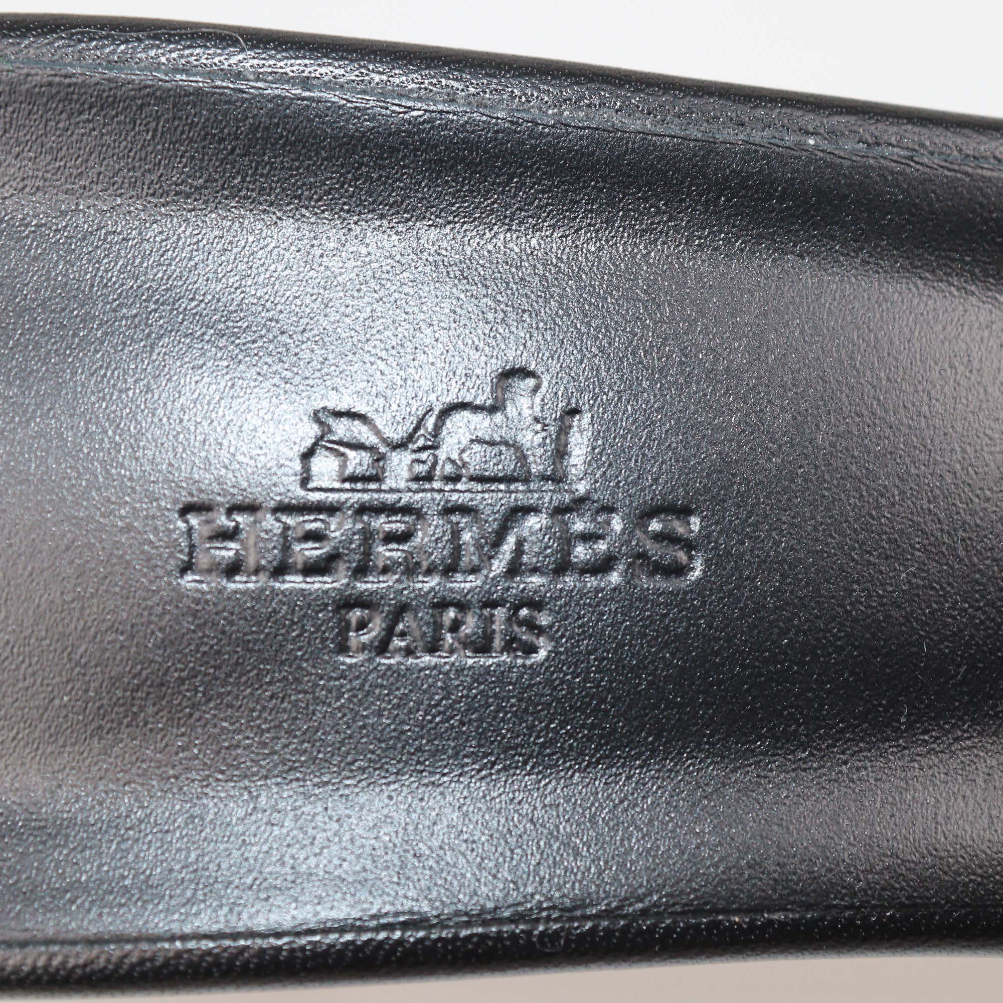 Hermes Beige Natura Leather and Lizard Gigi 50 Sandals