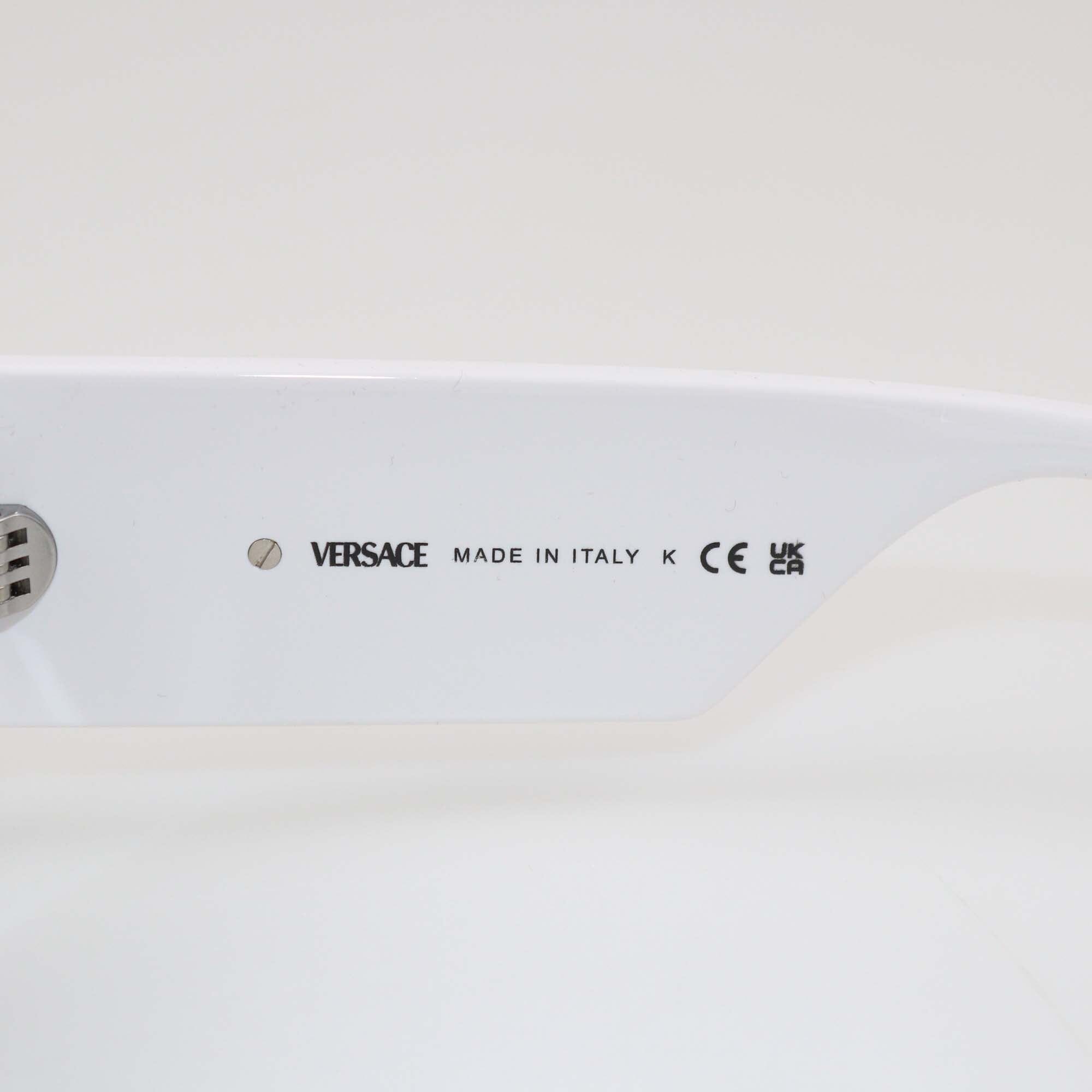 Versace White/Black Rectangular Sunglasses Womens Versace