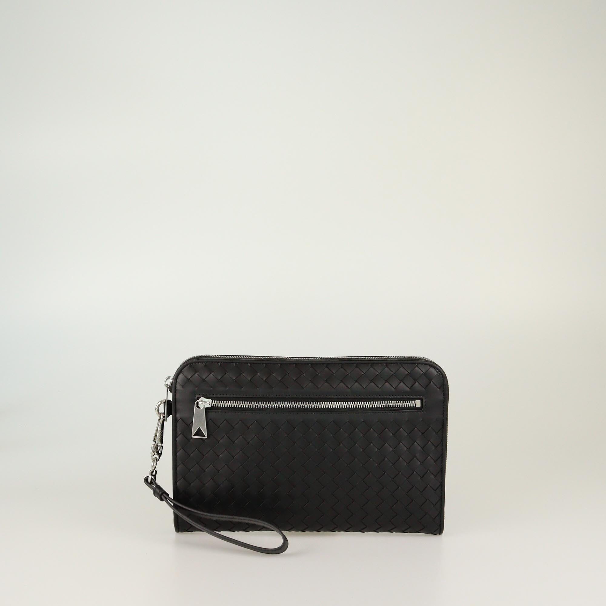 Bottega Veneta Black Intrecciato Document Case Clutch Mens Bottega Veneta