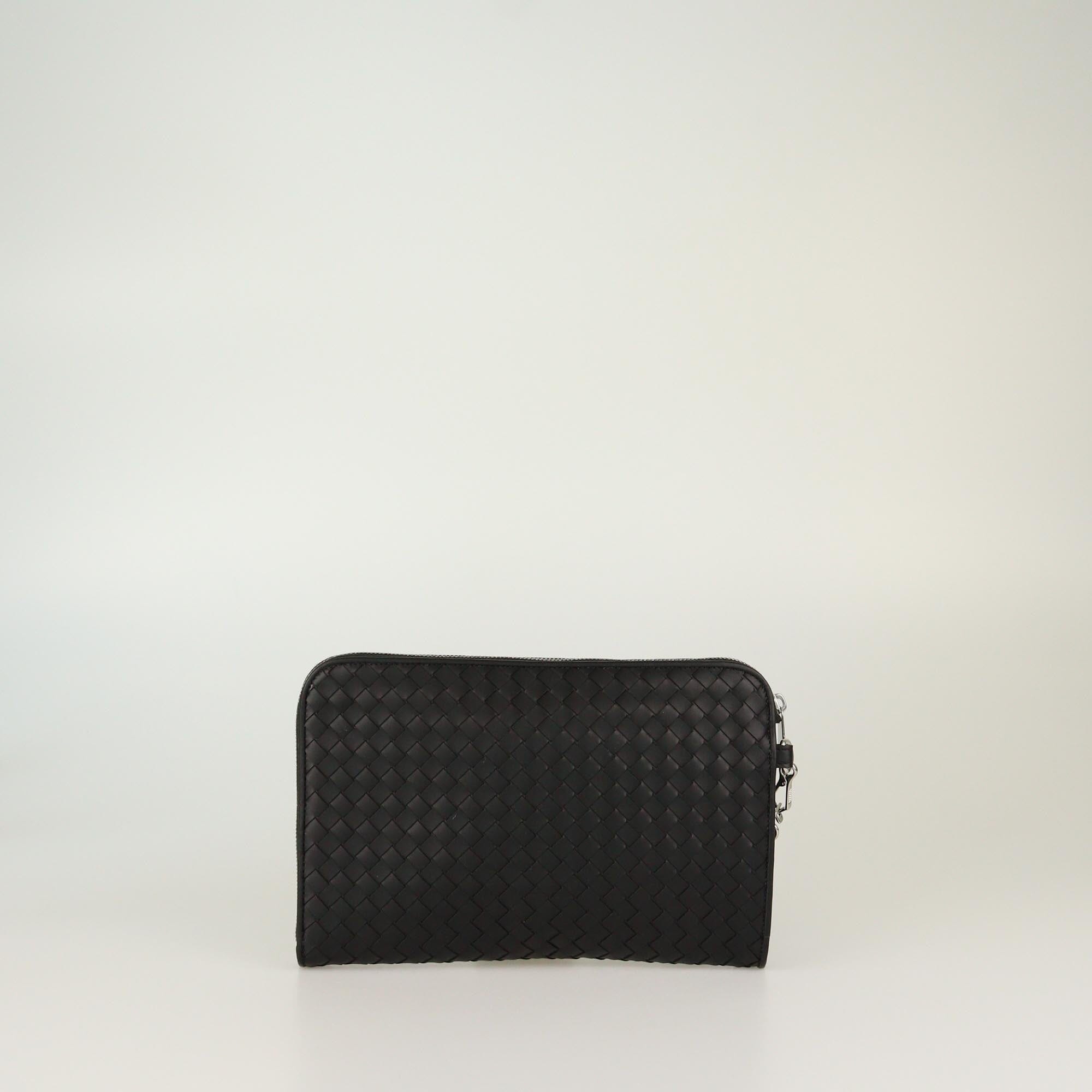 Bottega Veneta Black Intrecciato Document Case Clutch Mens Bottega Veneta