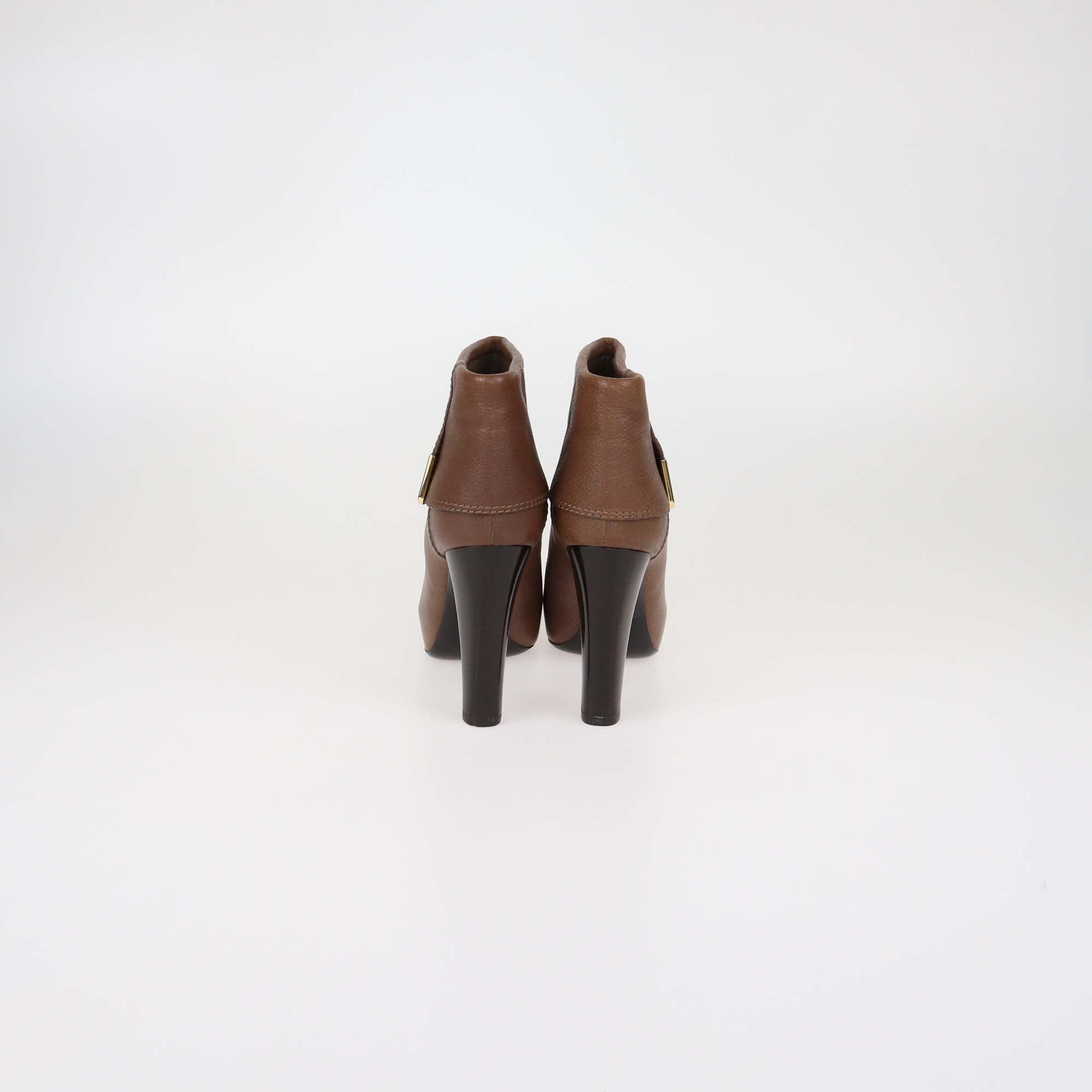 Louis Vuitton Brown Leather Queen Ankle Boots