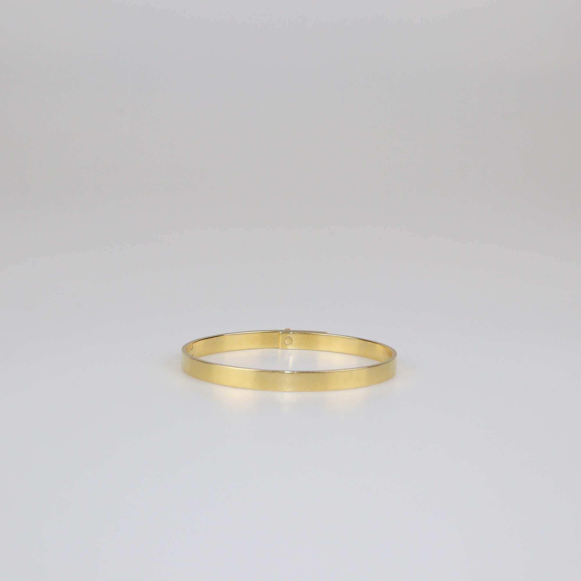 Hermes 18K Yellow Gold Diamond Small Model Kelly Bracelet Size Large