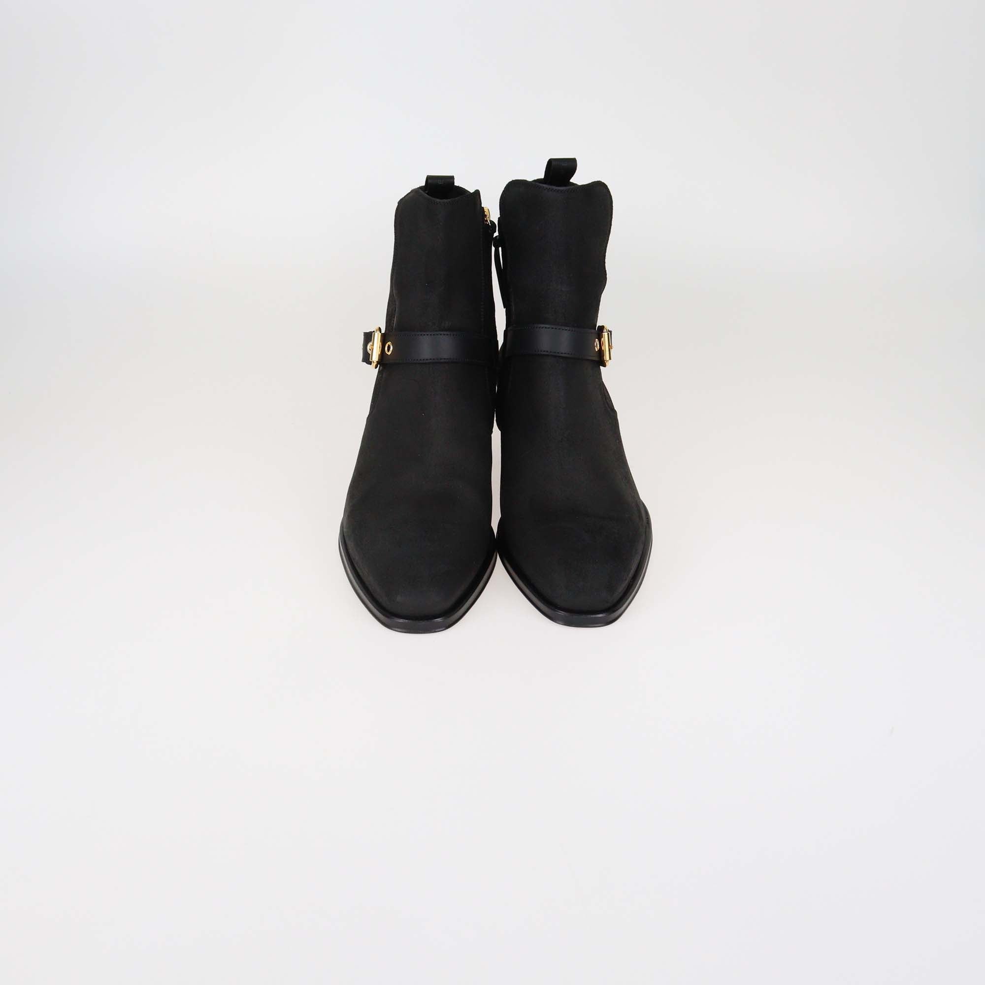 Guiseppe Zanotti Black Suede Chacago 40 Ankle Boots