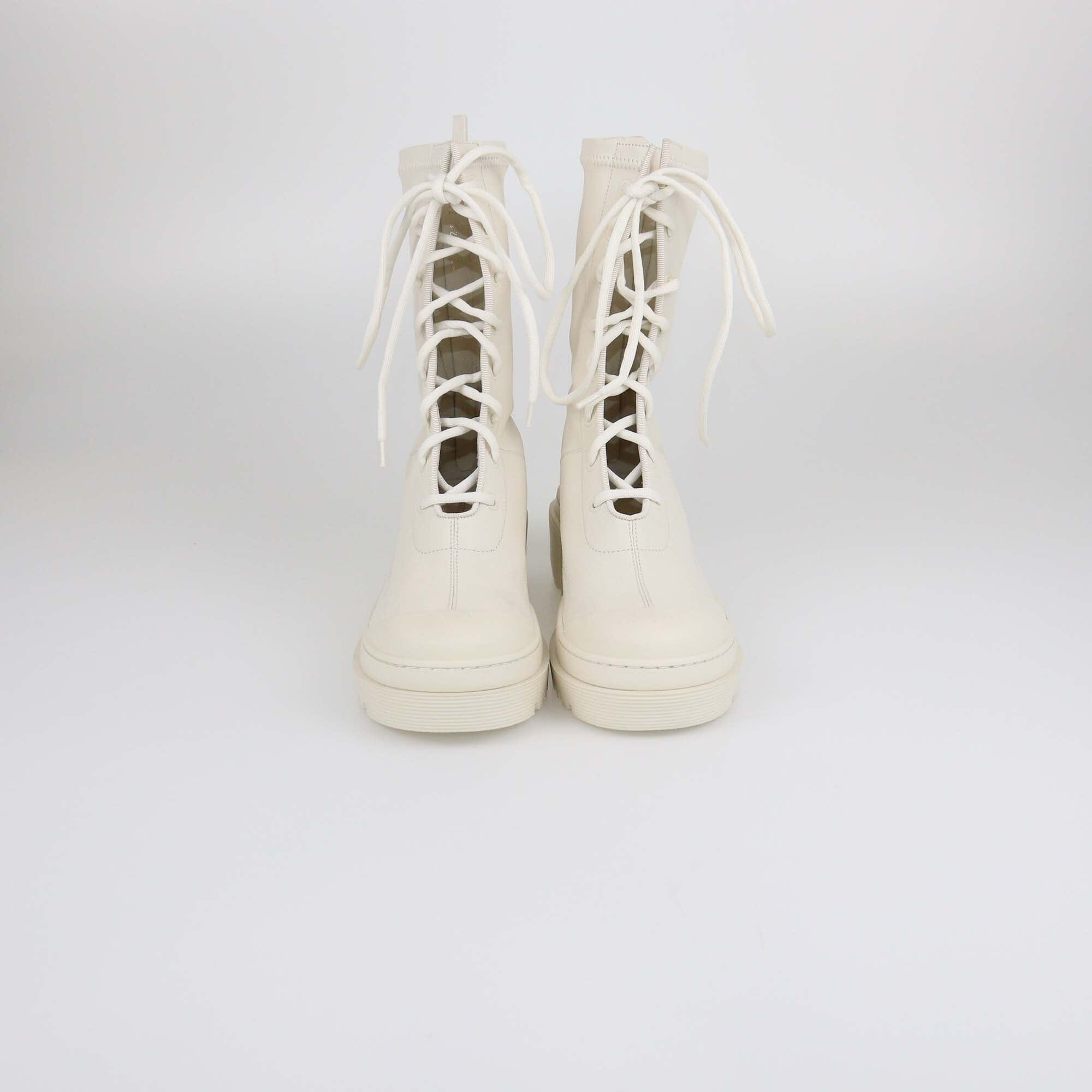Christian Dior Off White Arcade Lace Up Combat Boots Womens Christian Dior