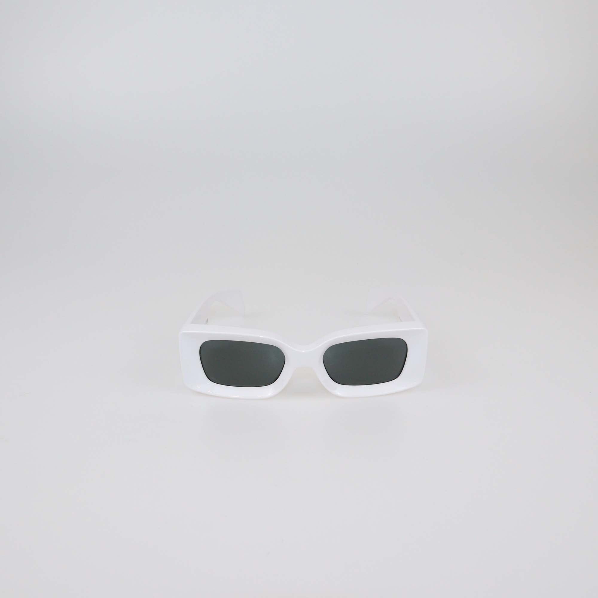 Versace White/Black Rectangular Sunglasses Womens Versace