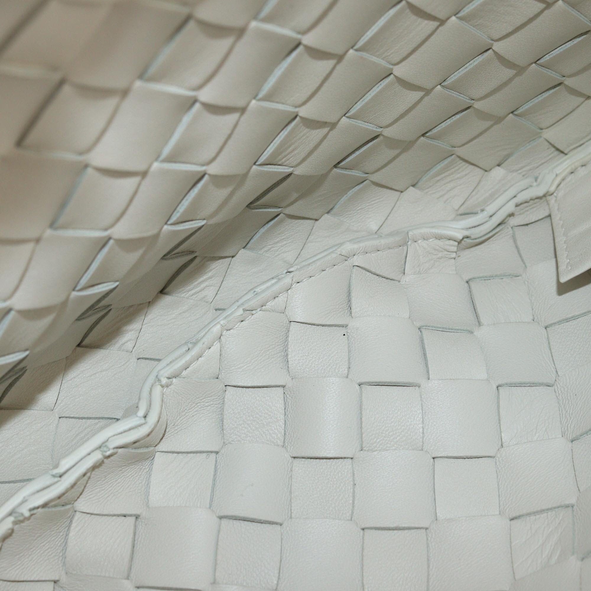 Bottega Veneta White Intrecciato Classic Sardine Hobo Womens Bottega Veneta