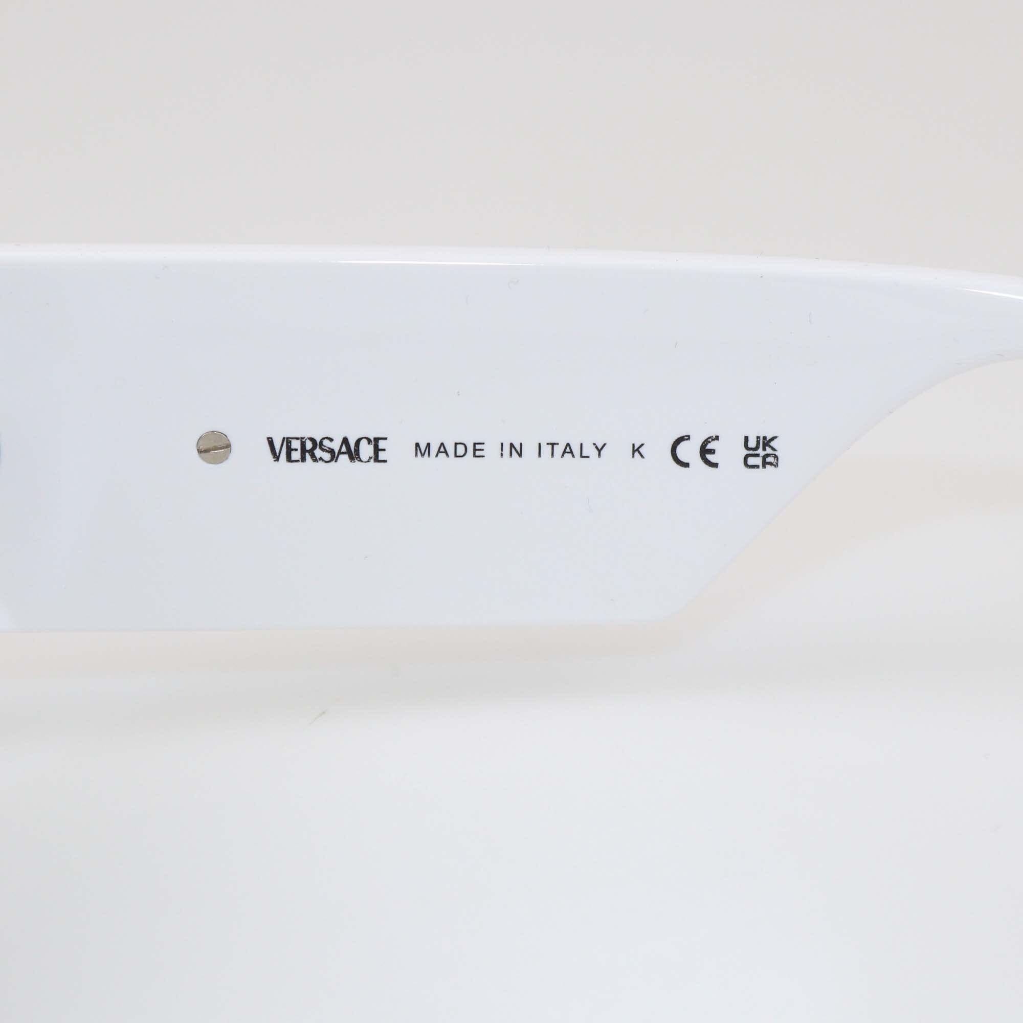 Versace White/Black Rectangular Sunglasses Womens Versace