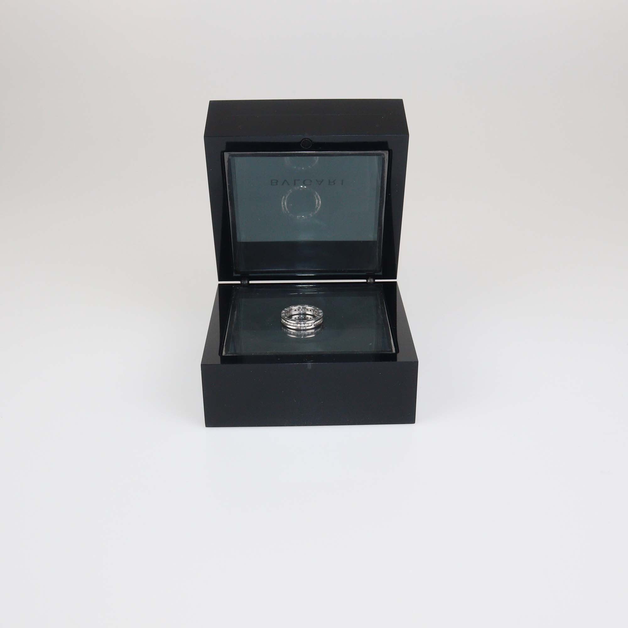 Bvlgari 18K White Gold Diamond B.Zero1 One Band Ring Size 52