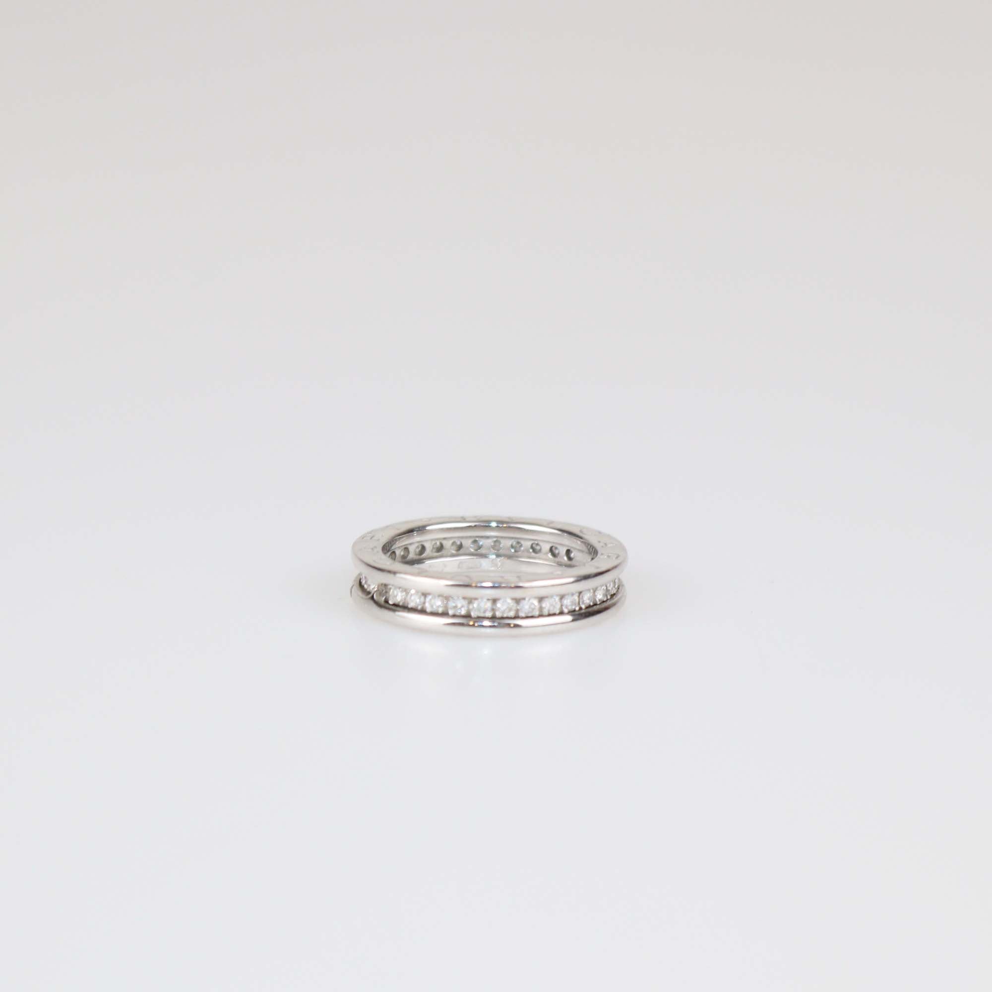 Bvlgari 18K White Gold Diamond B.Zero1 One Band Ring Size 52