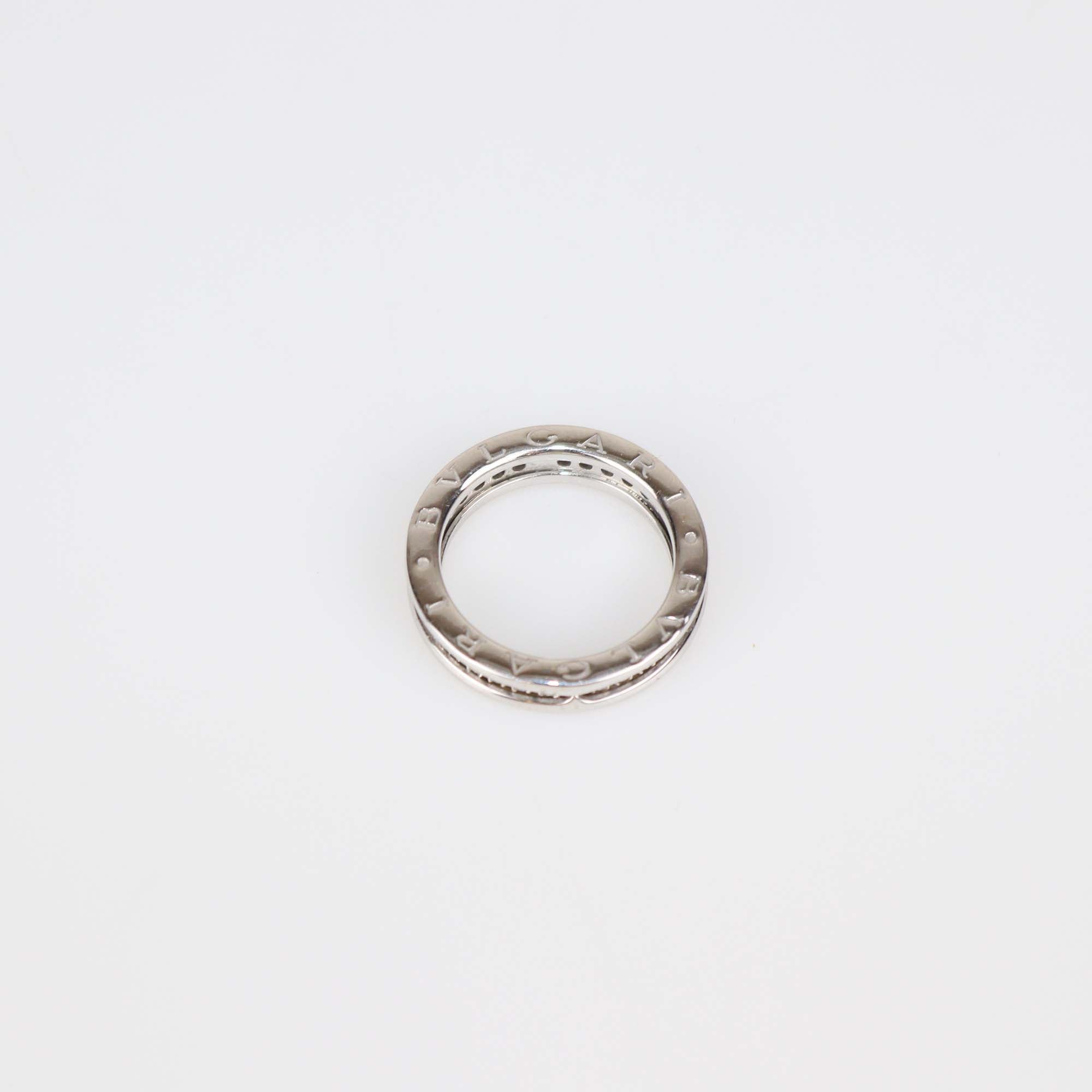 Bvlgari 18K White Gold Diamond B.Zero1 One Band Ring Size 52