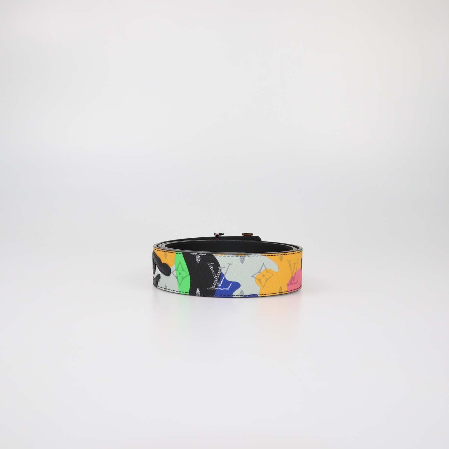 Louis Vuitton x Kid Multicolor Monogram Canvas Reversible Initiales Belt