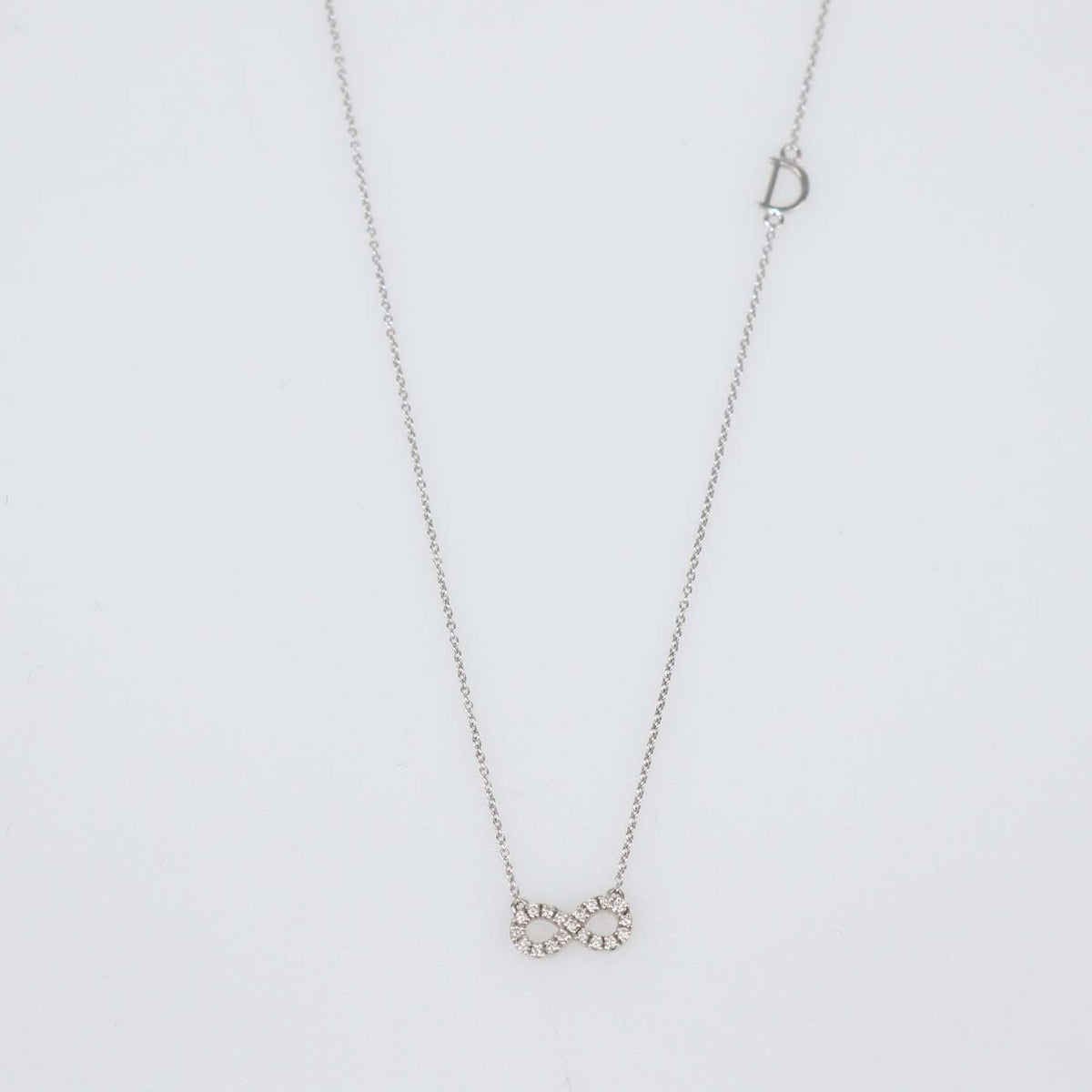Damiani 18K White Gold Infinity Diamond Pendant Necklace