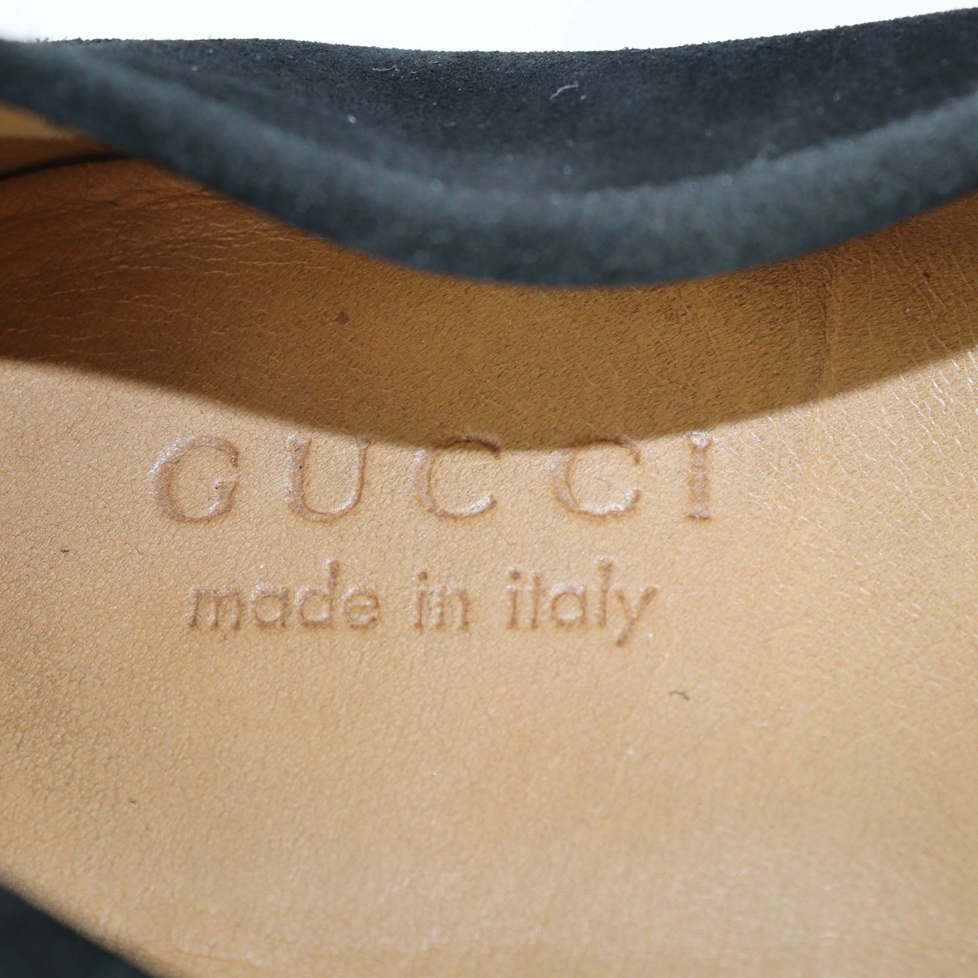 Gucci Black Suede Horsebit Bamboo Loafer