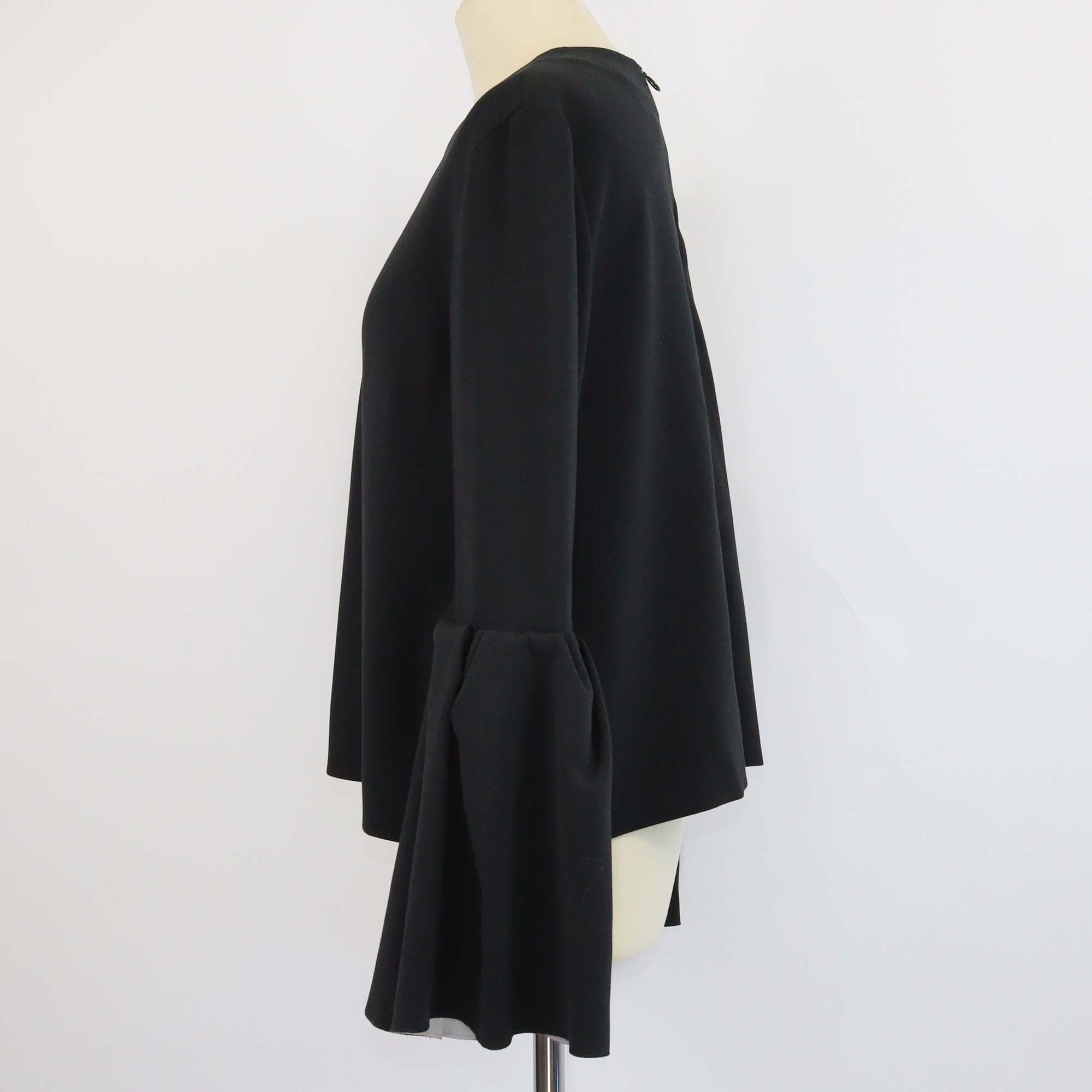 Roksanda Black Blend Fabric Poplin Bell Sleeve Blouse