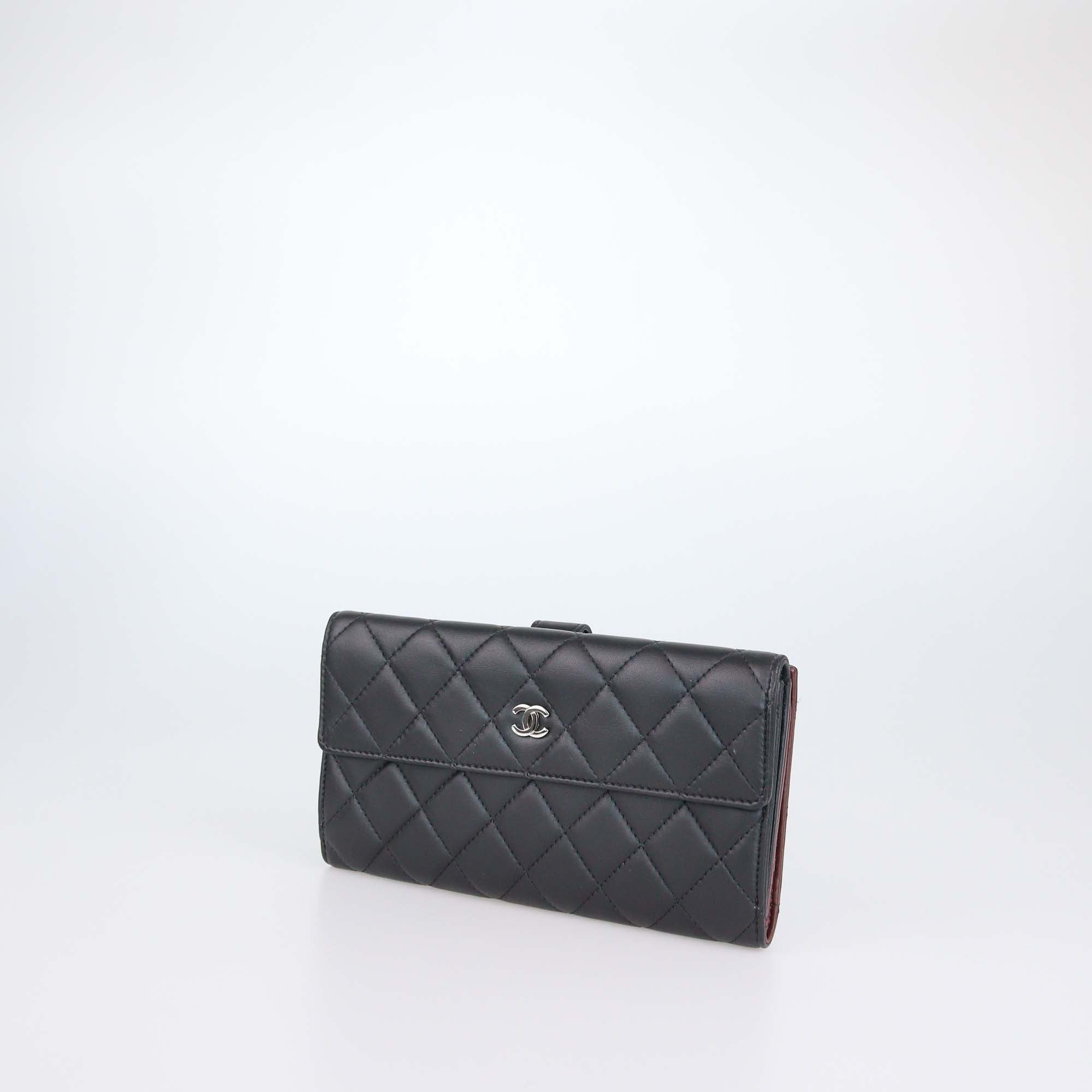 Chanel Black Quilted Leather CC Flap Continental Wallet