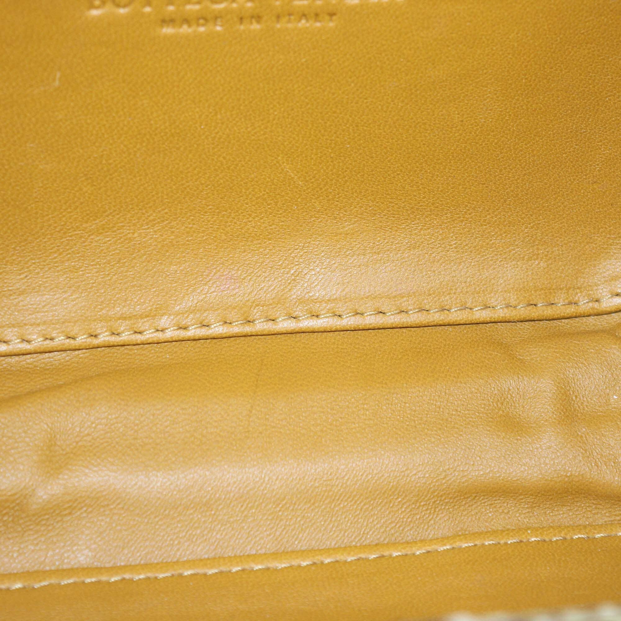 Bottega Veneta Yellow Intrecciato Python Trimmed Knot Clutch Womens Bottega Veneta