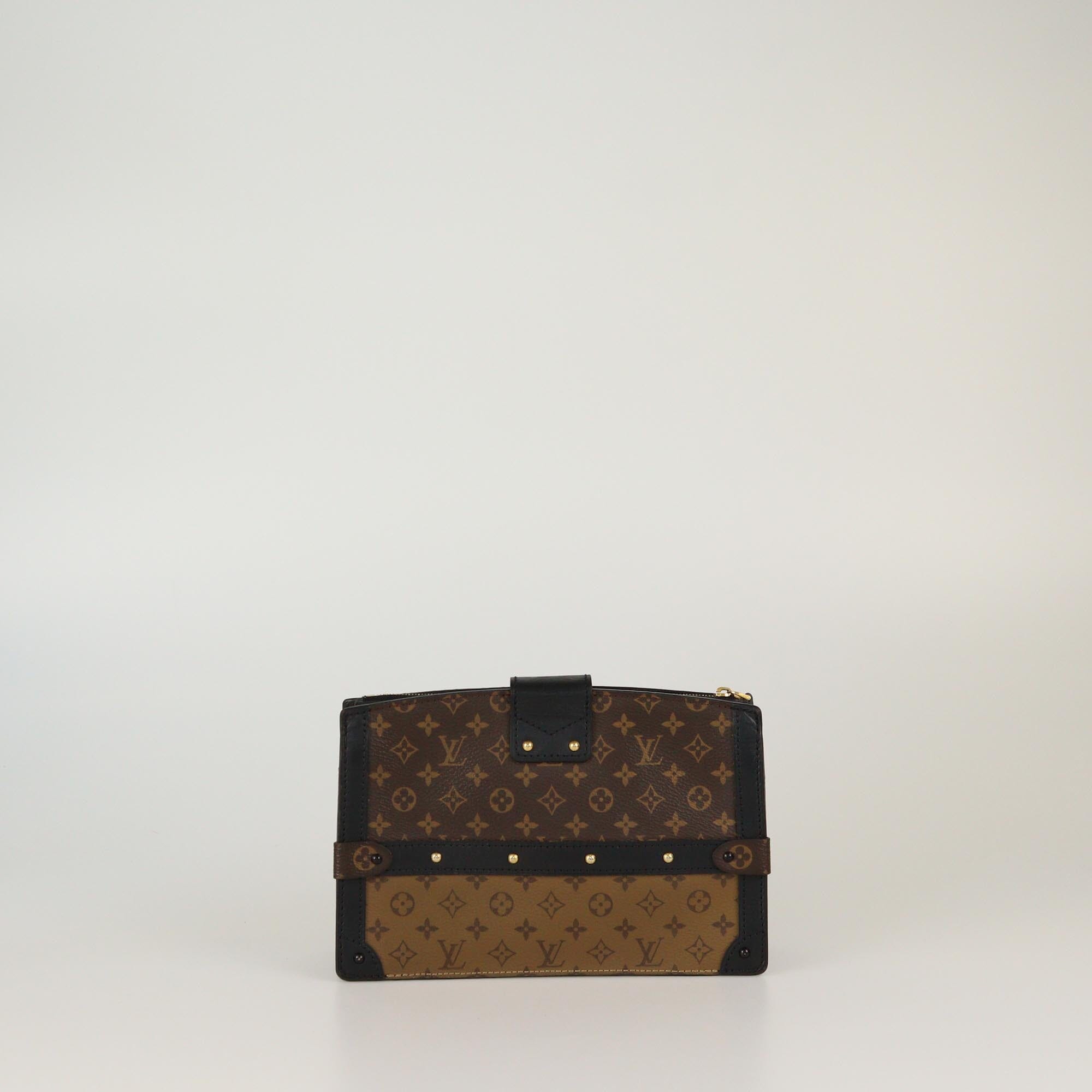 Louis Vuitton Black Monogram Reverse Canvas Trunk Clutch Womens Louis Vuitton