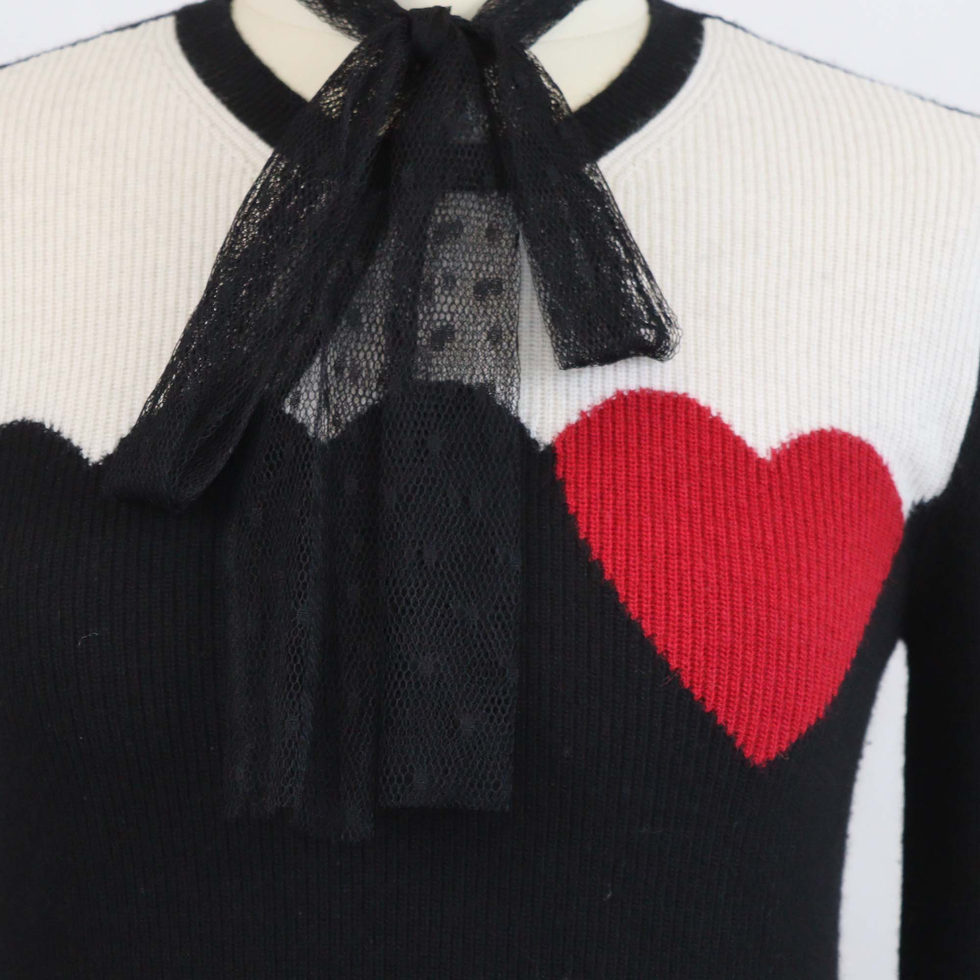 RED Valentino Tricolor Knitted Fabric Crew Neck Sweater