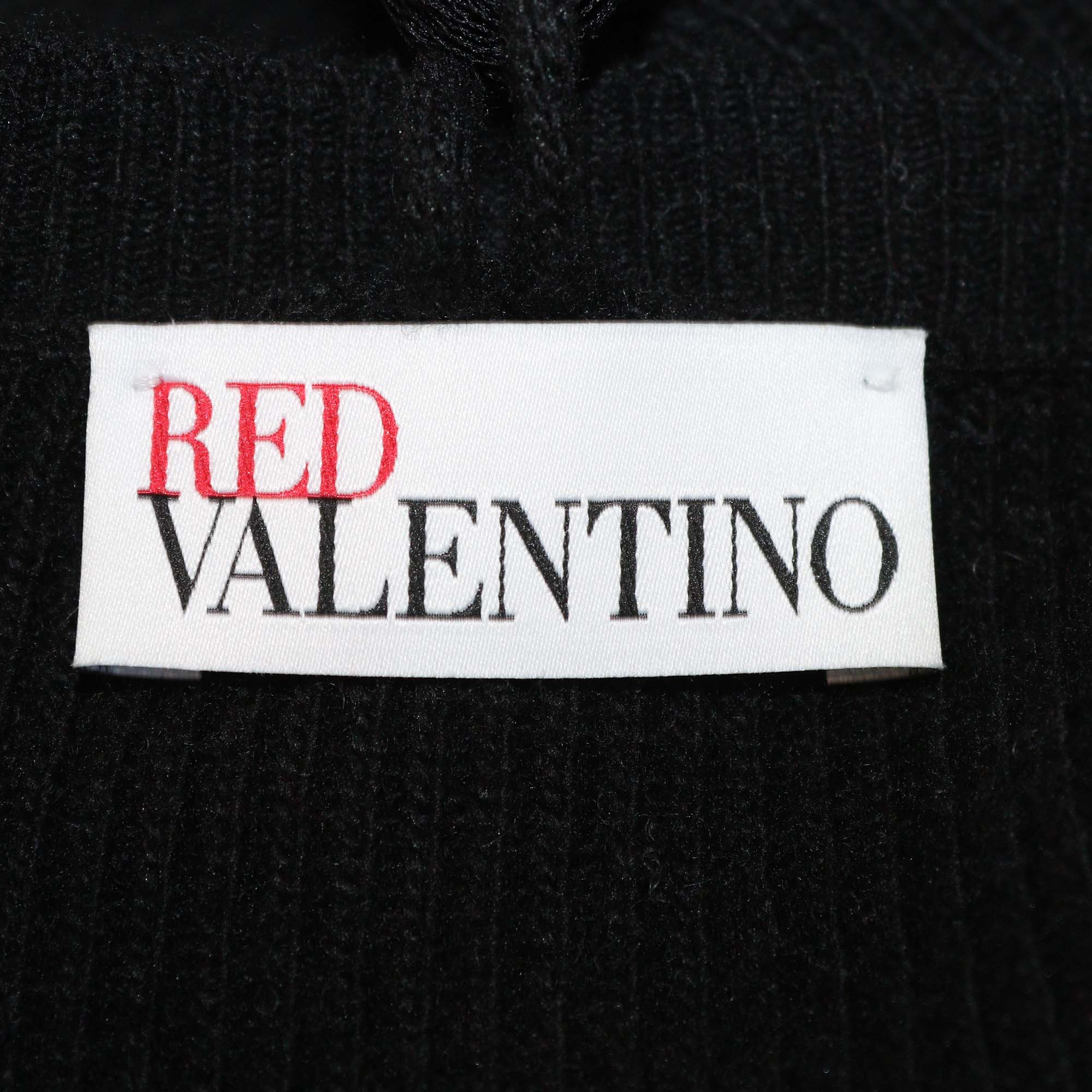 RED Valentino Tricolor Knitted Fabric Crew Neck Sweater