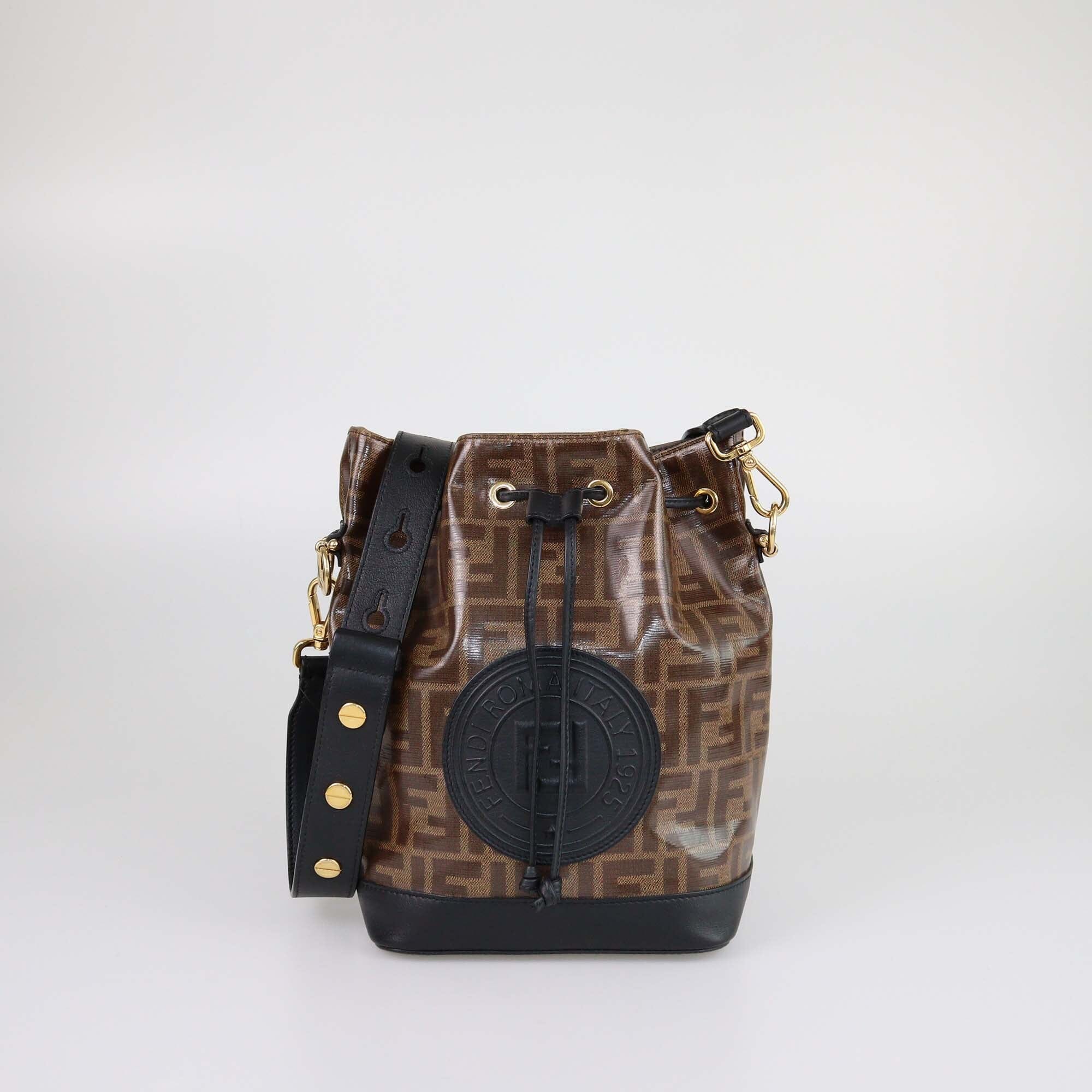Fendi Brown/Black FF Mon Tresor Bucket Bag Womens Fendi