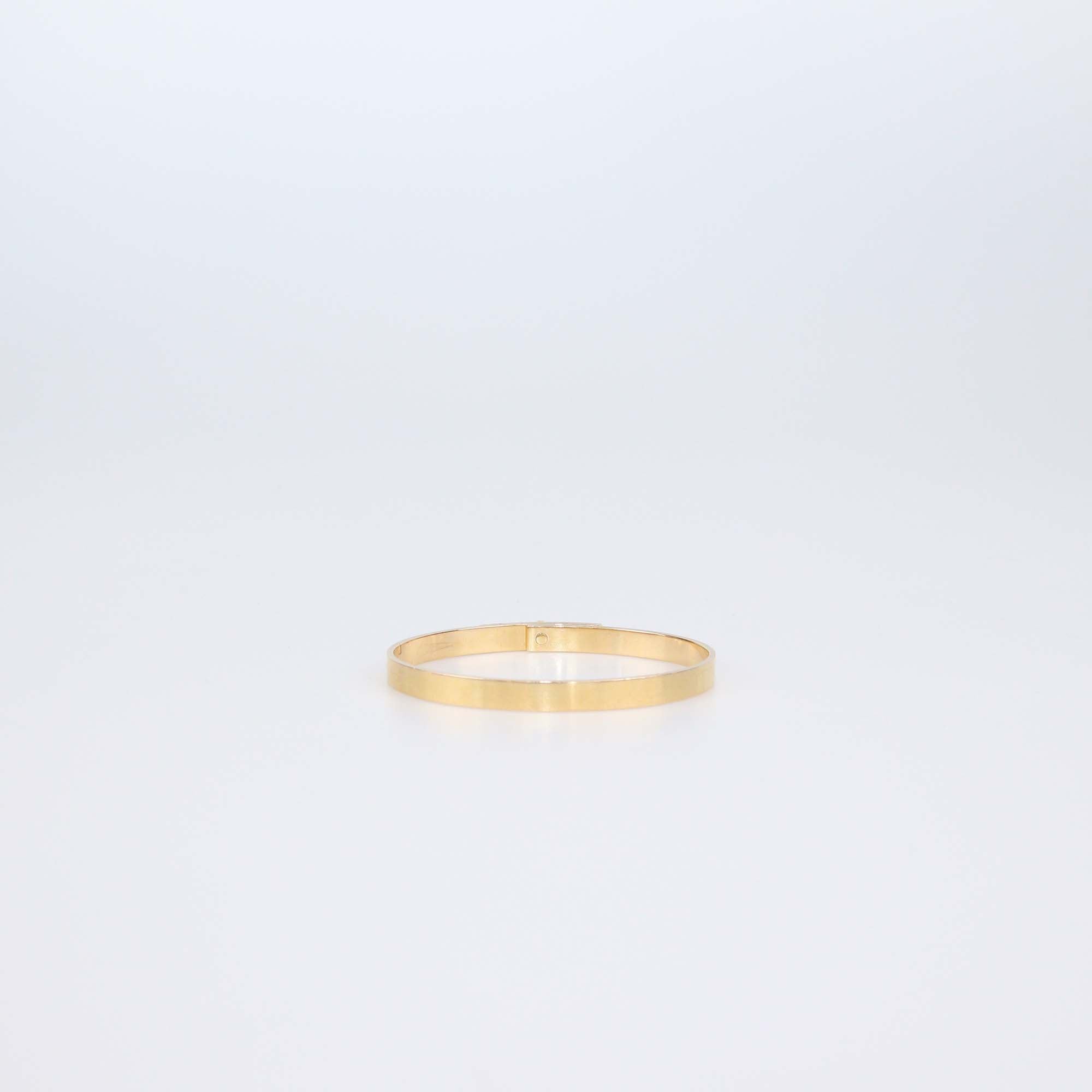 Hermes 18K Rose Gold Diamond Small Model Kelly Bracelet Size Large