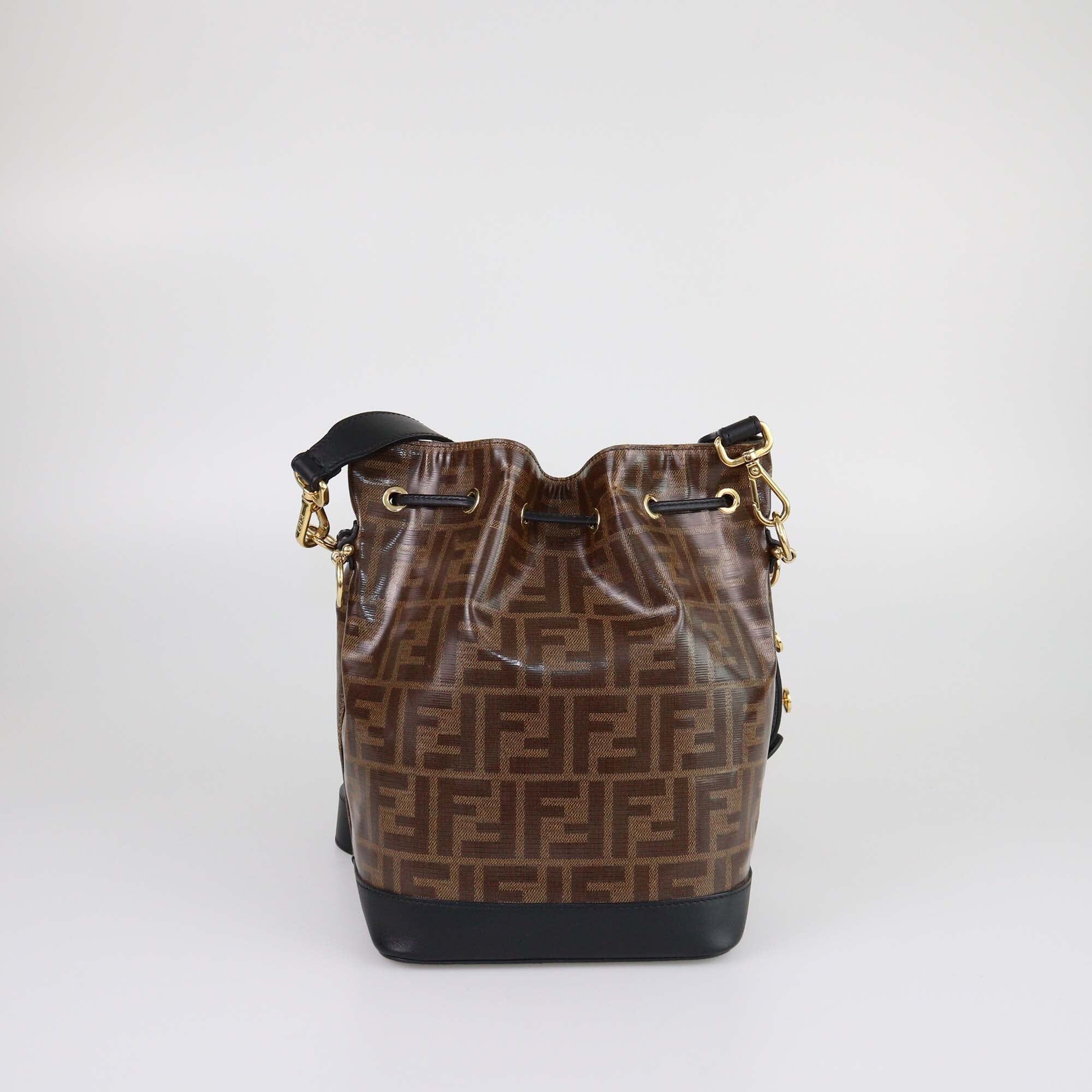 Fendi Brown/Black FF Mon Tresor Bucket Bag Womens Fendi
