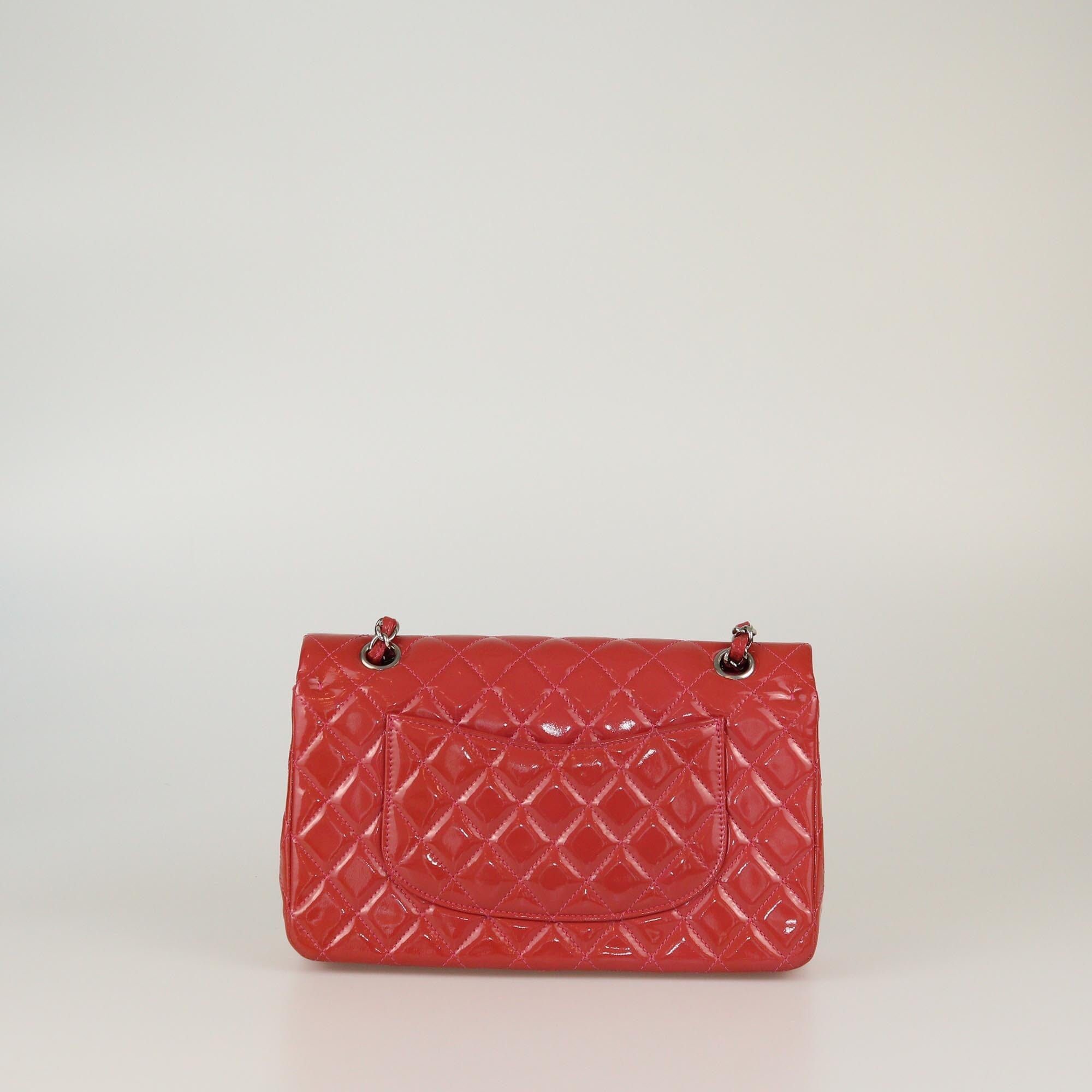 Chanel Coral Medium Classic Patent Double Flap Bag Womens Chanel