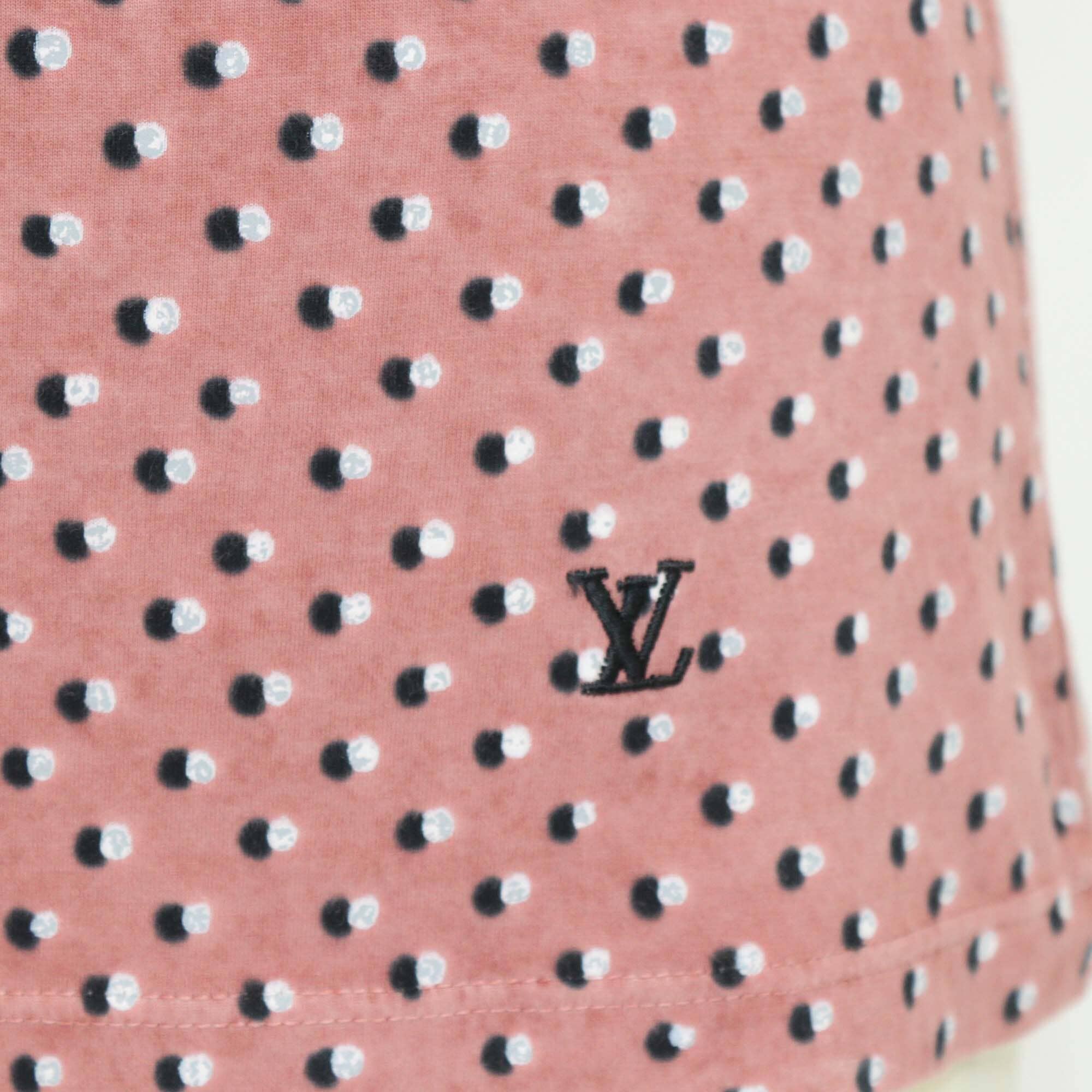 Louis Vuitton Pink Dot Pattern Print Crew Neck T Shirt Womens Louis Vuitton