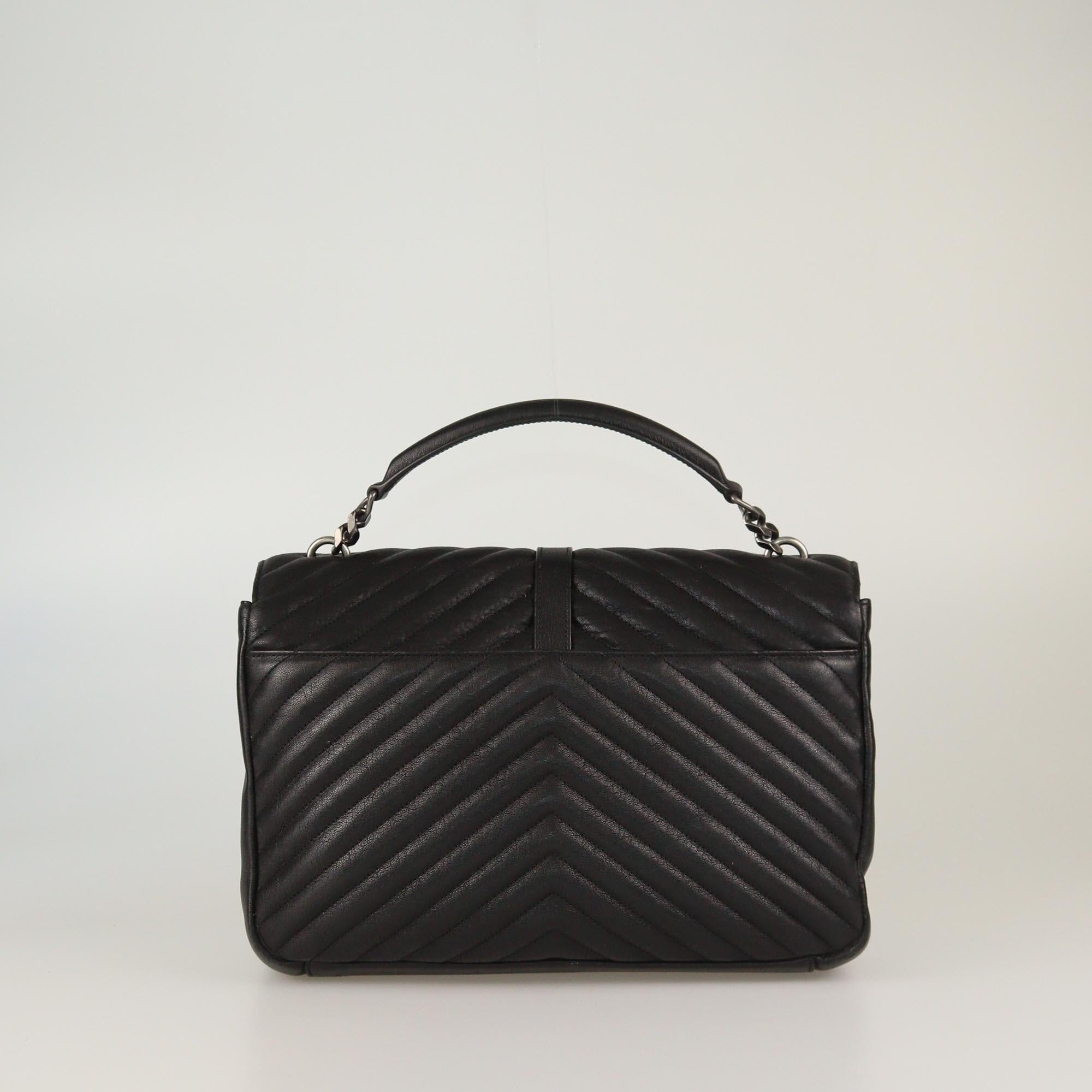 Saint Laurent Black Matelasse Large College Top Handle Bag Womens Saint Laurent