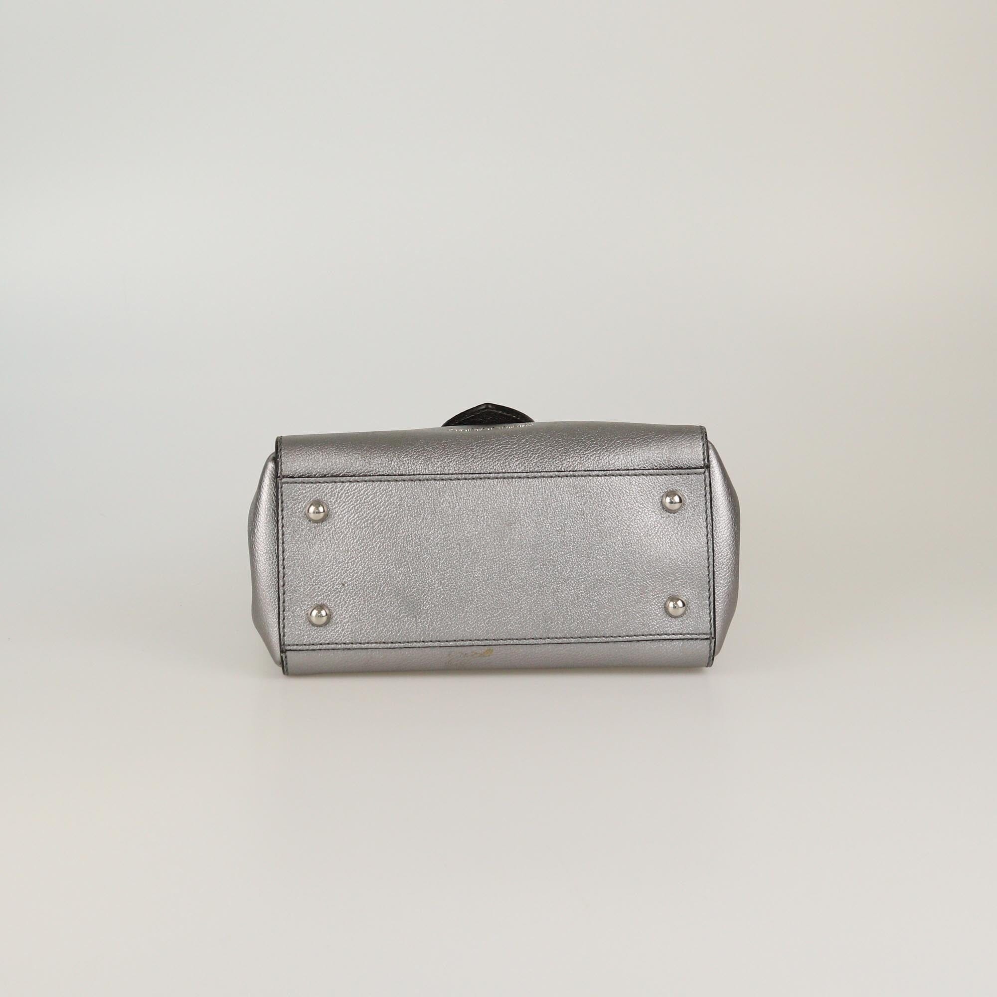 Burberry Metallic Grey Small Buckle Tote Womens Burberry