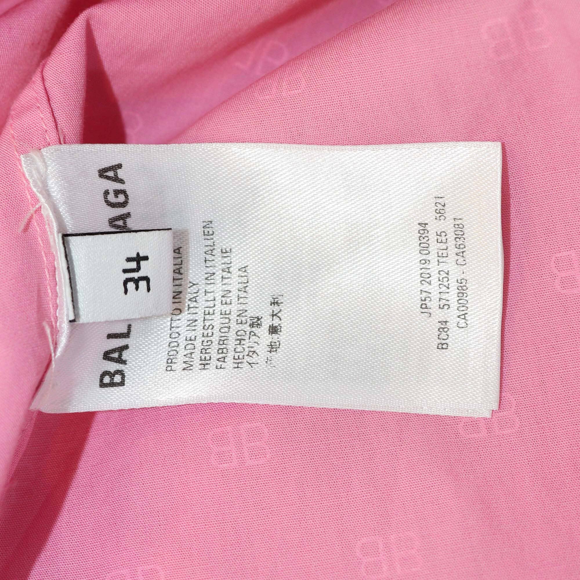 Balenciaga Pink BB Print Oversized Shirt Womens Balenciaga