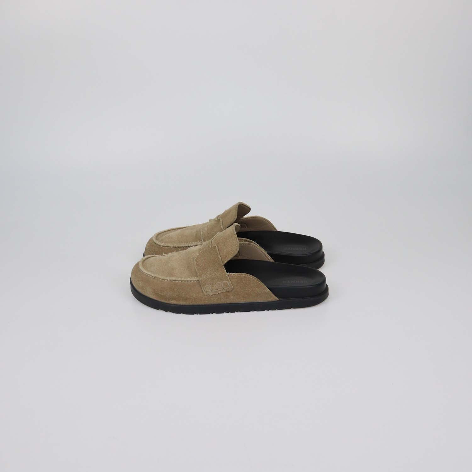 Hermes Beige Suede Go Mules